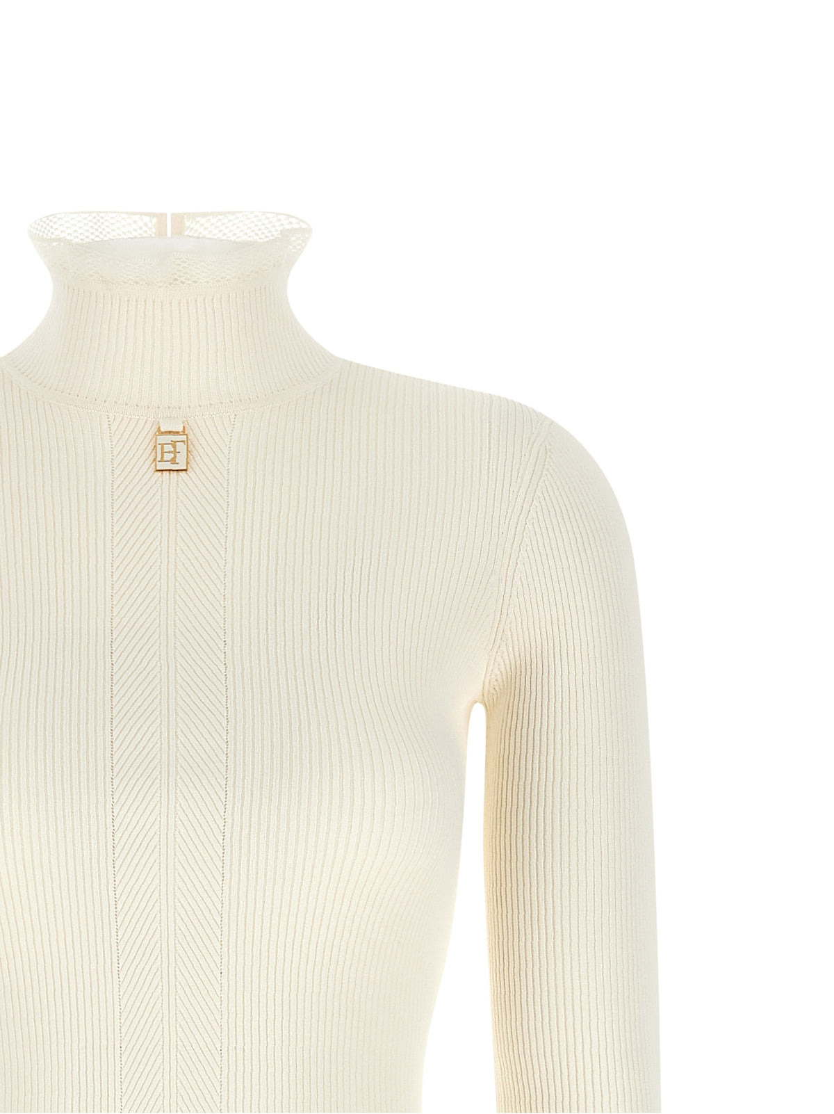 Elisabetta Franchi White Viscose Midi Dress