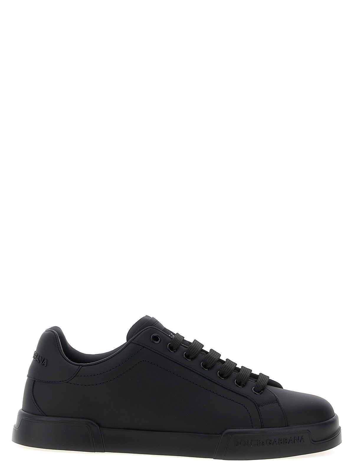 Dolce & Gabbana Black Calfskin Low Top Sneakers