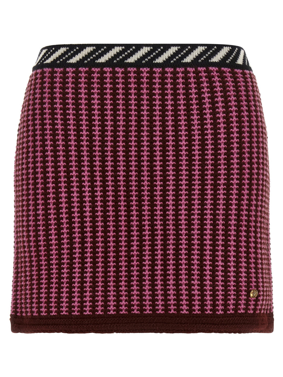 Versace Multicolor Virgin Wool Long Skirt