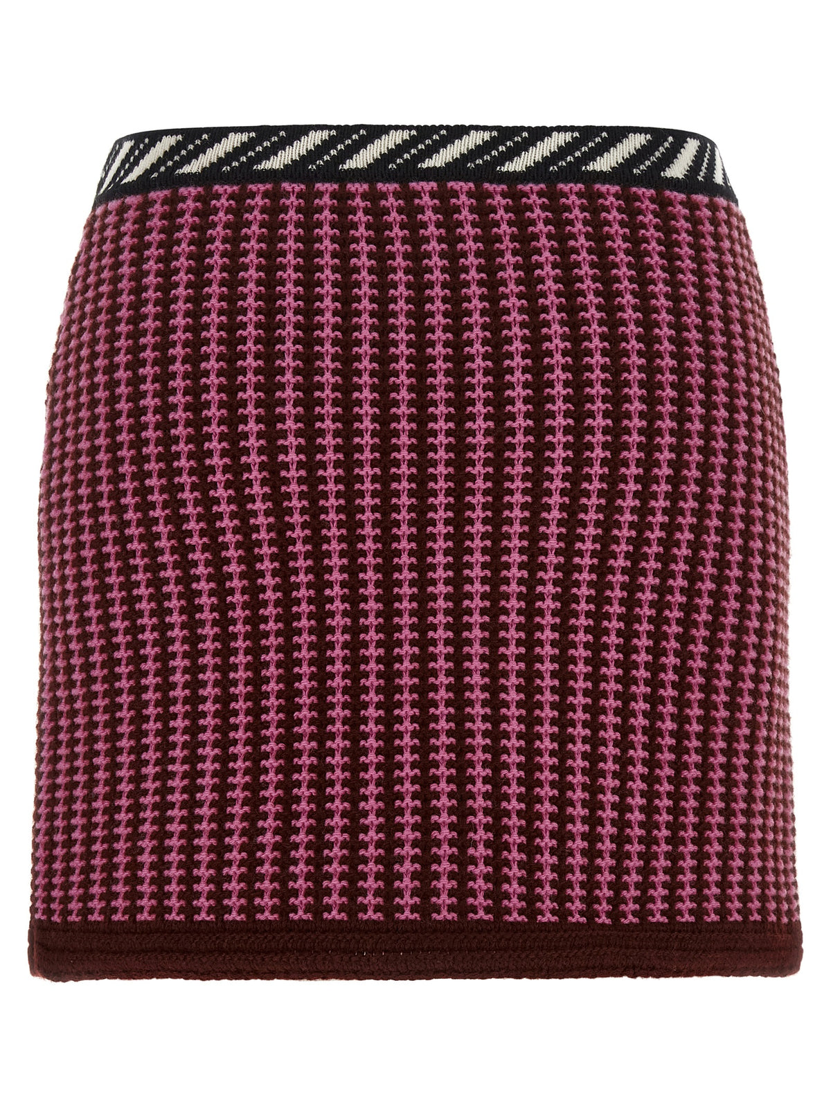 Versace Multicolor Virgin Wool Long Skirt