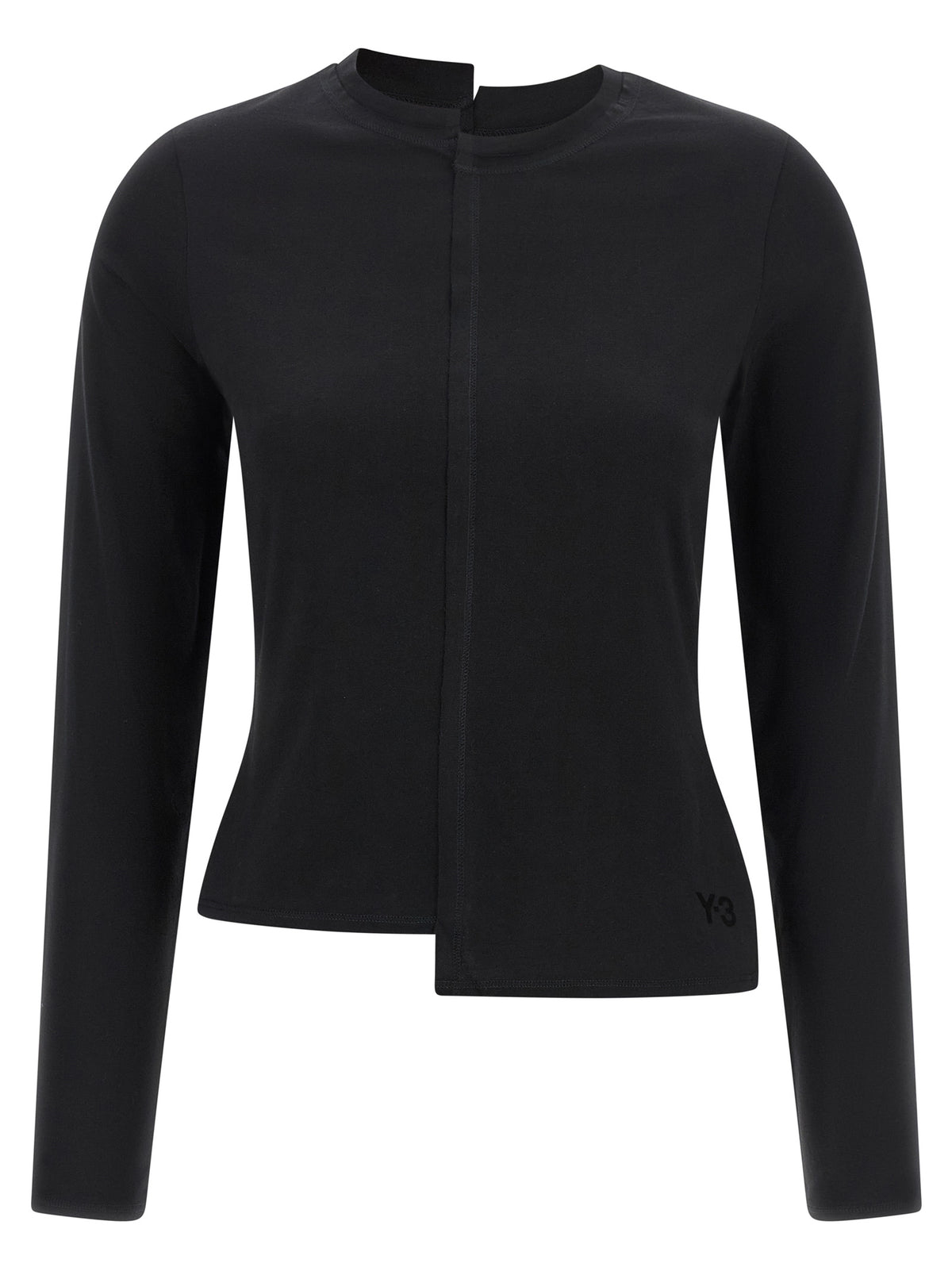 Y-3 Black Cotton Long Sleeve T-Shirt
