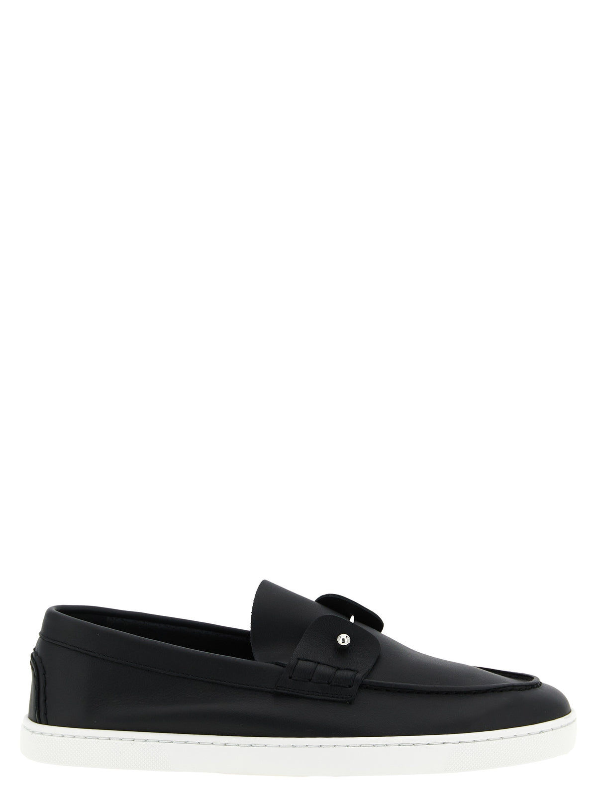 Christian Louboutin Black Calfskin Slip-On Loafers