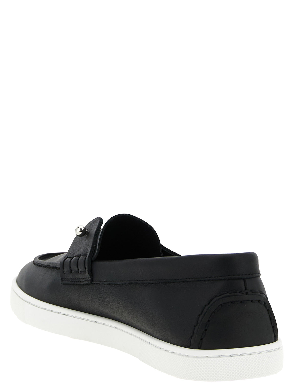 Christian Louboutin Black Calfskin Slip-On Loafers