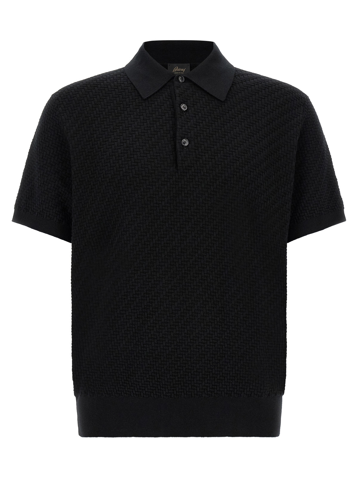Brioni Black Cotton Polo Shirt
