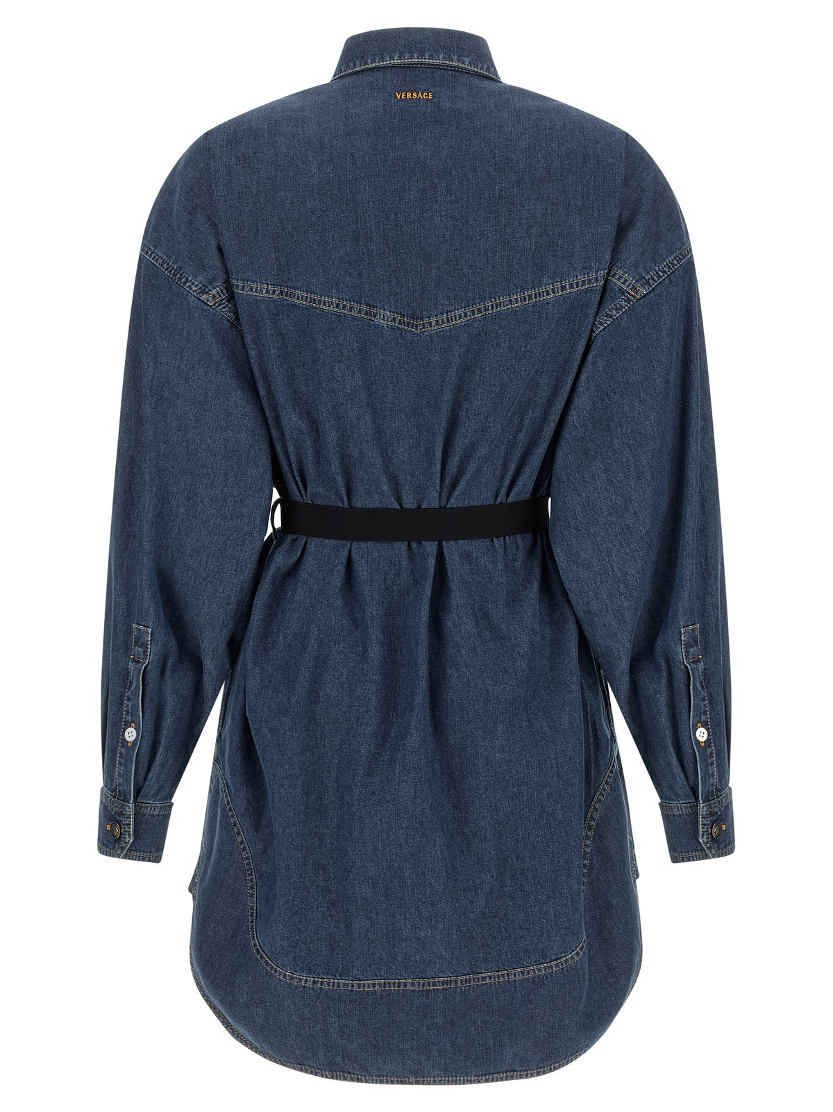 Versace Blue Cotton Short Dress