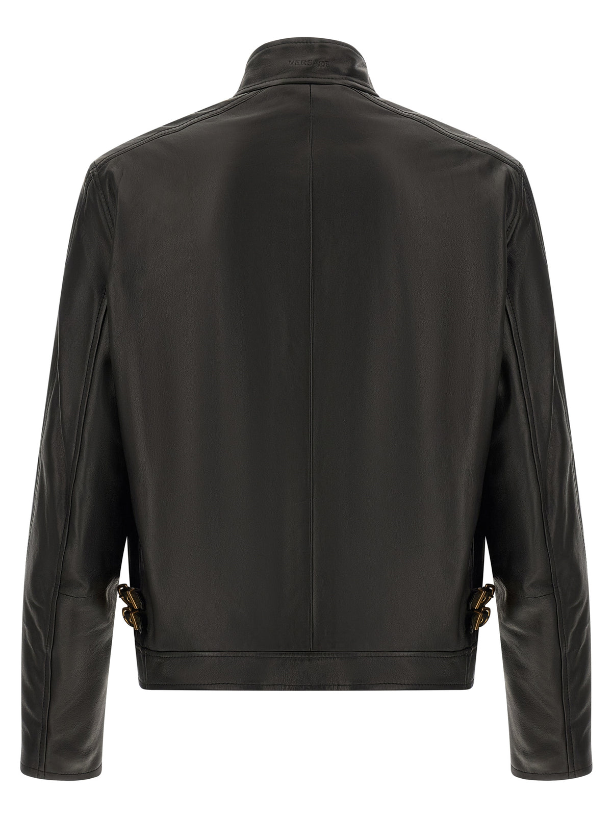 Versace Black Lamb Leather Leather Jacket