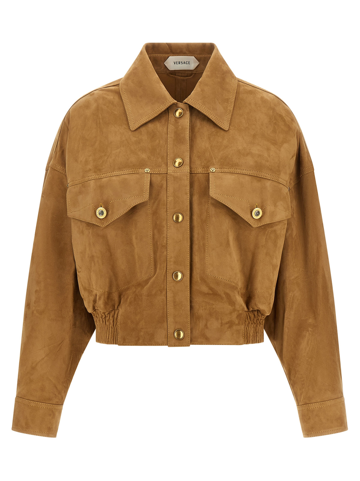 Versace Brown Lamb Leather Leather Jacket