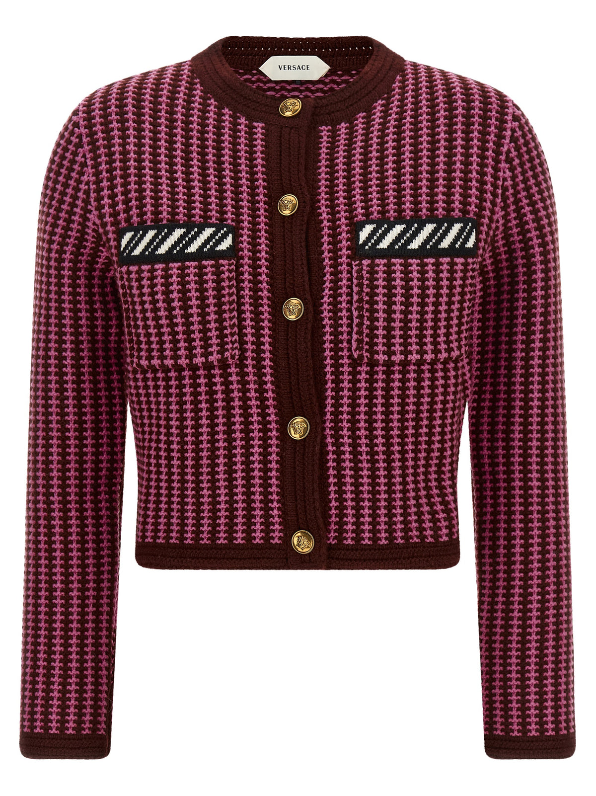 Versace Multicolor Virgin Wool Cardigan