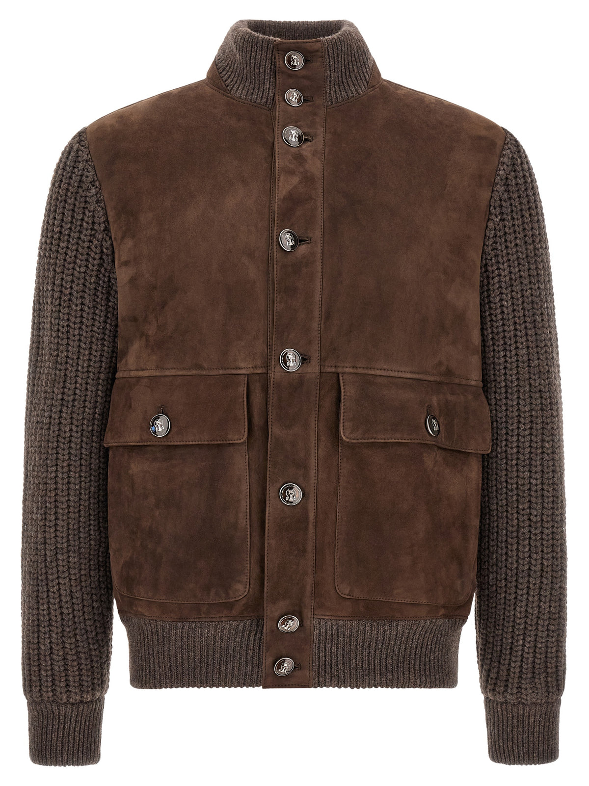 Brunello Cucinelli Brown Lamb Leather Leather Jacket