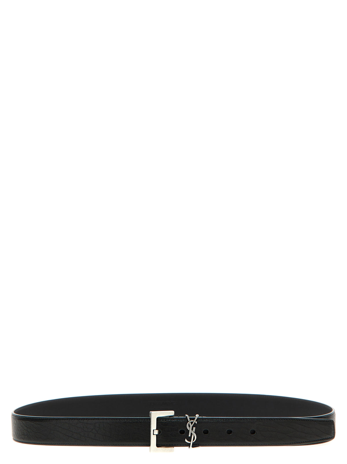 Saint Laurent Black Leather Regular Belt