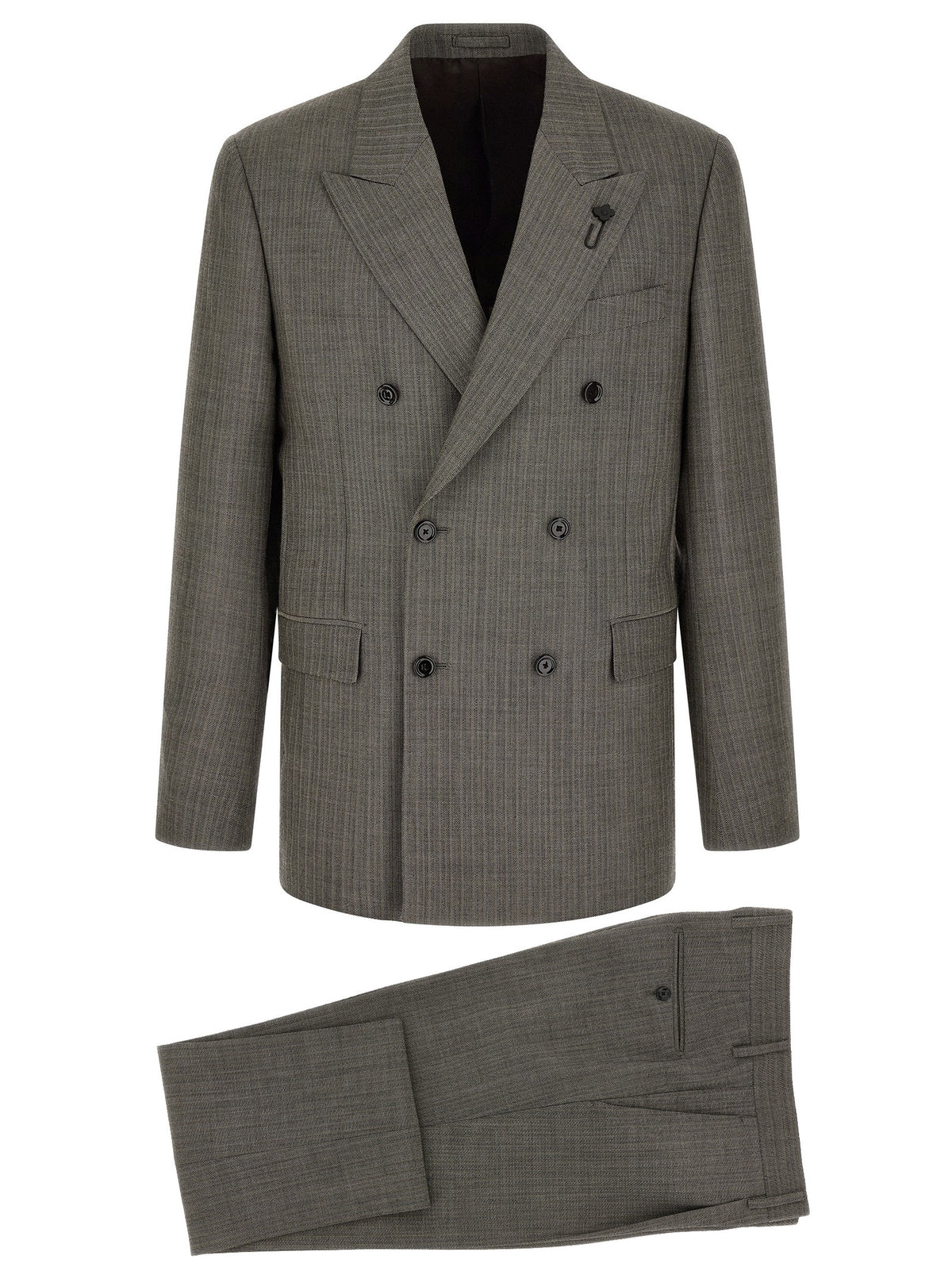 Lardini Gray Virgin Wool Two-Piece Suit