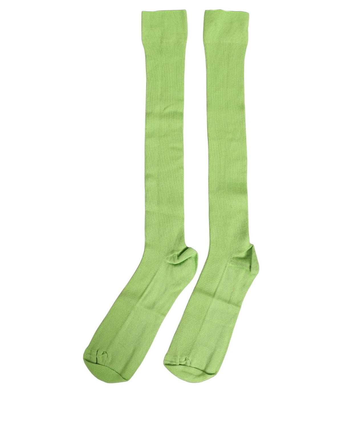 Dolce & Gabbana Men Green Viscose Over The Calf Accessory Socks