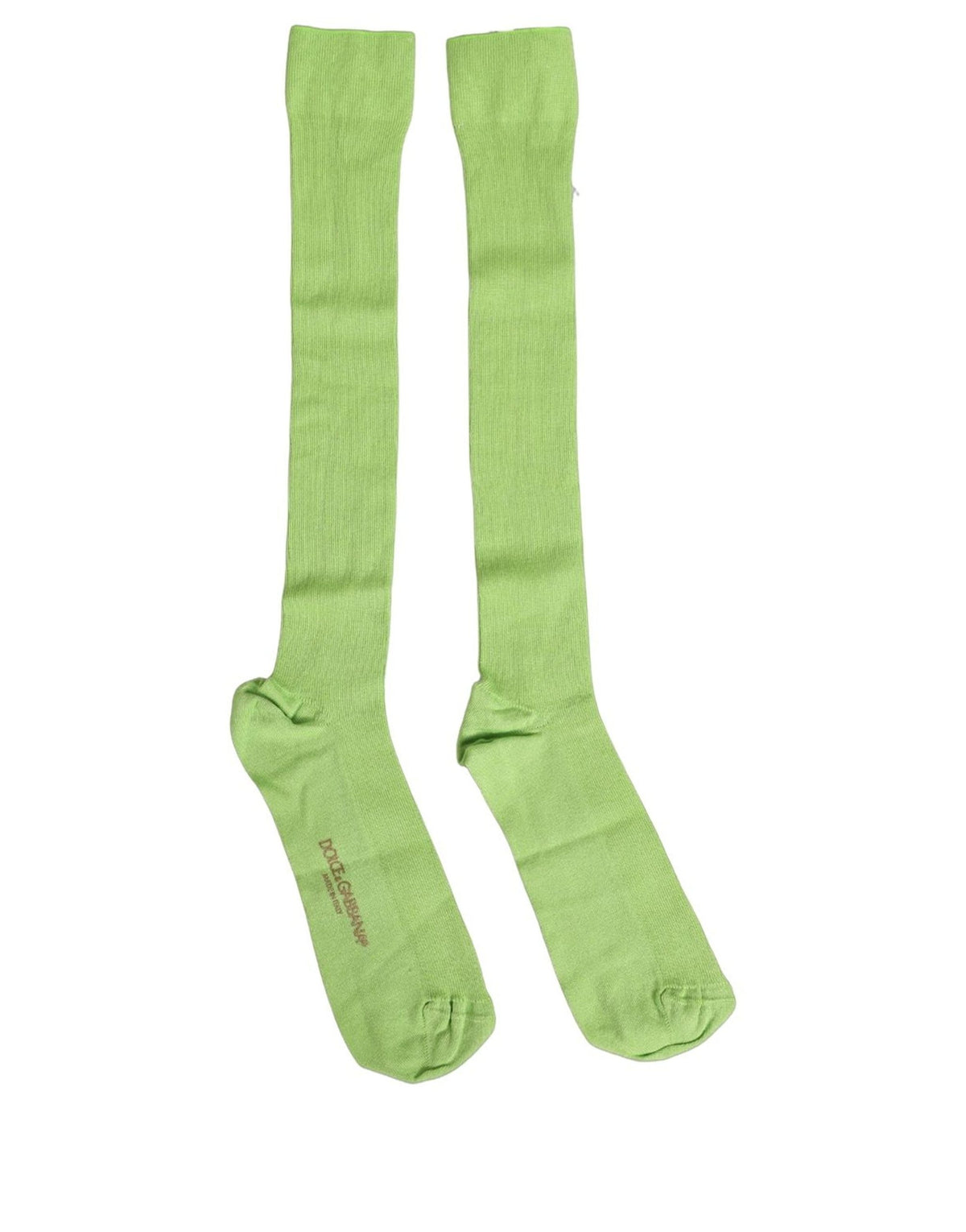 Dolce & Gabbana Men Green Viscose Over The Calf Accessory Socks
