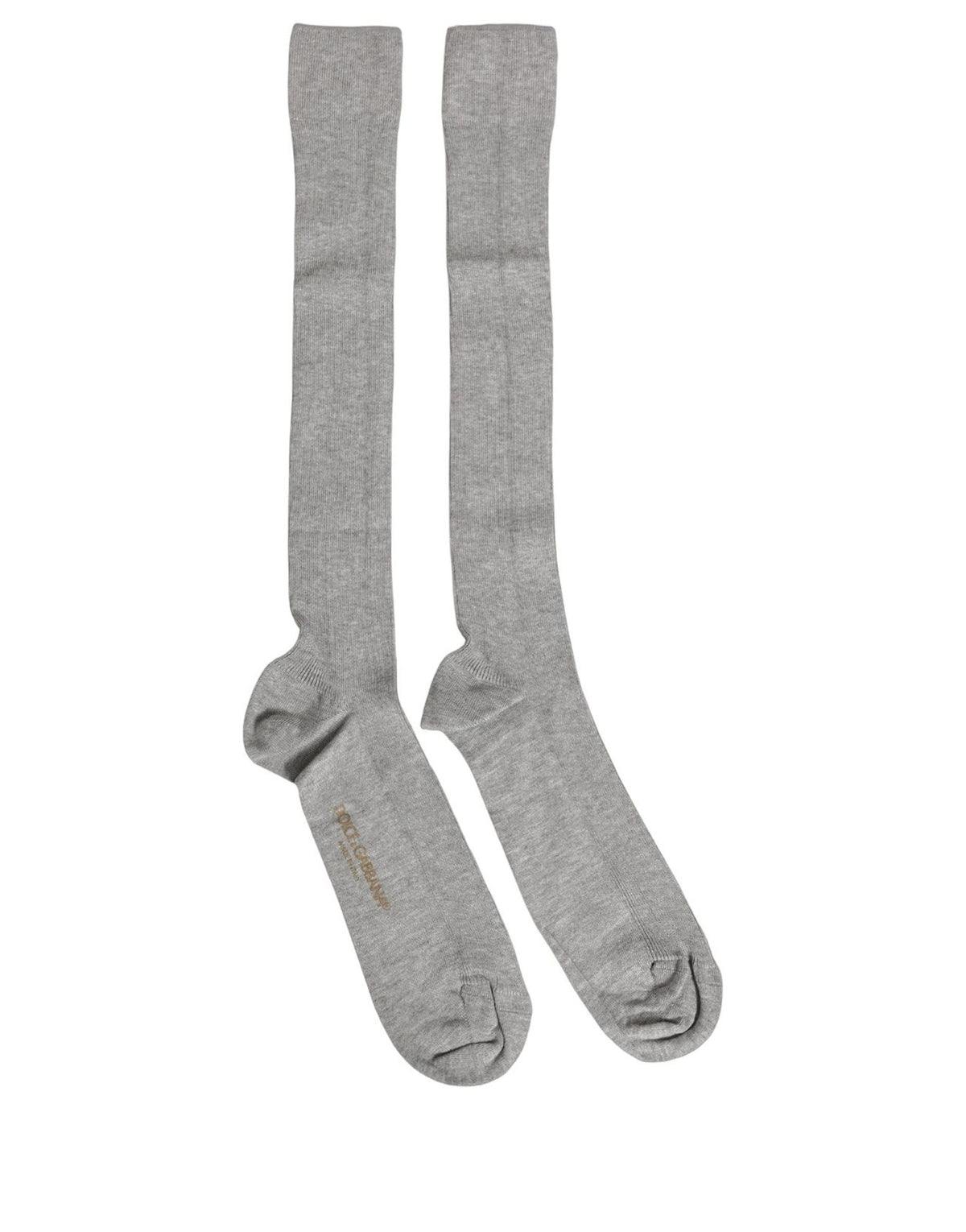 Dolce & Gabbana Men Gray Viscose Over The Calf Accessory Socks