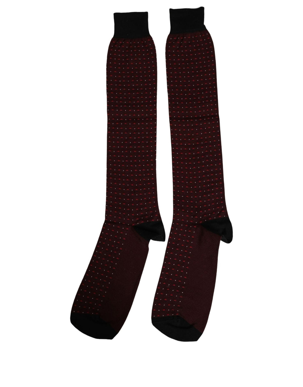 Dolce & Gabbana Burgundy Polka Dot Over The Calf Accessory Socks