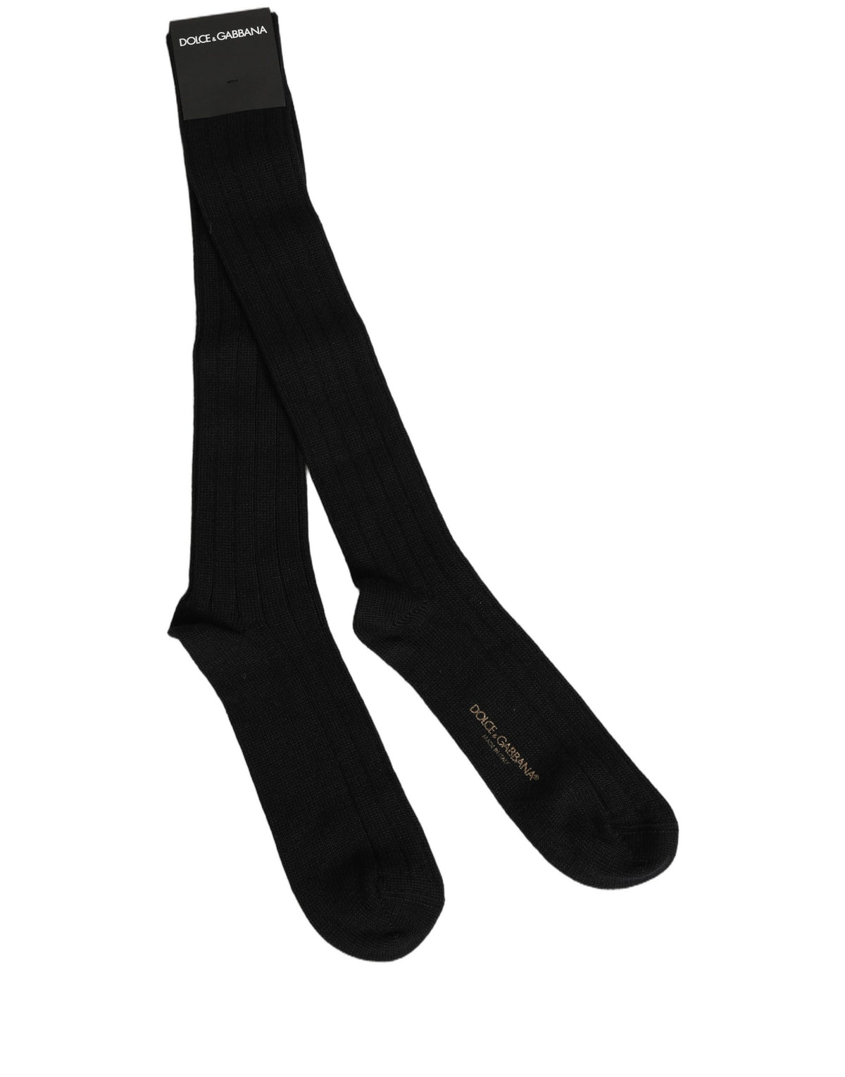 Dolce & Gabbana Black DG Logo Print Over The Calf Accessory Socks