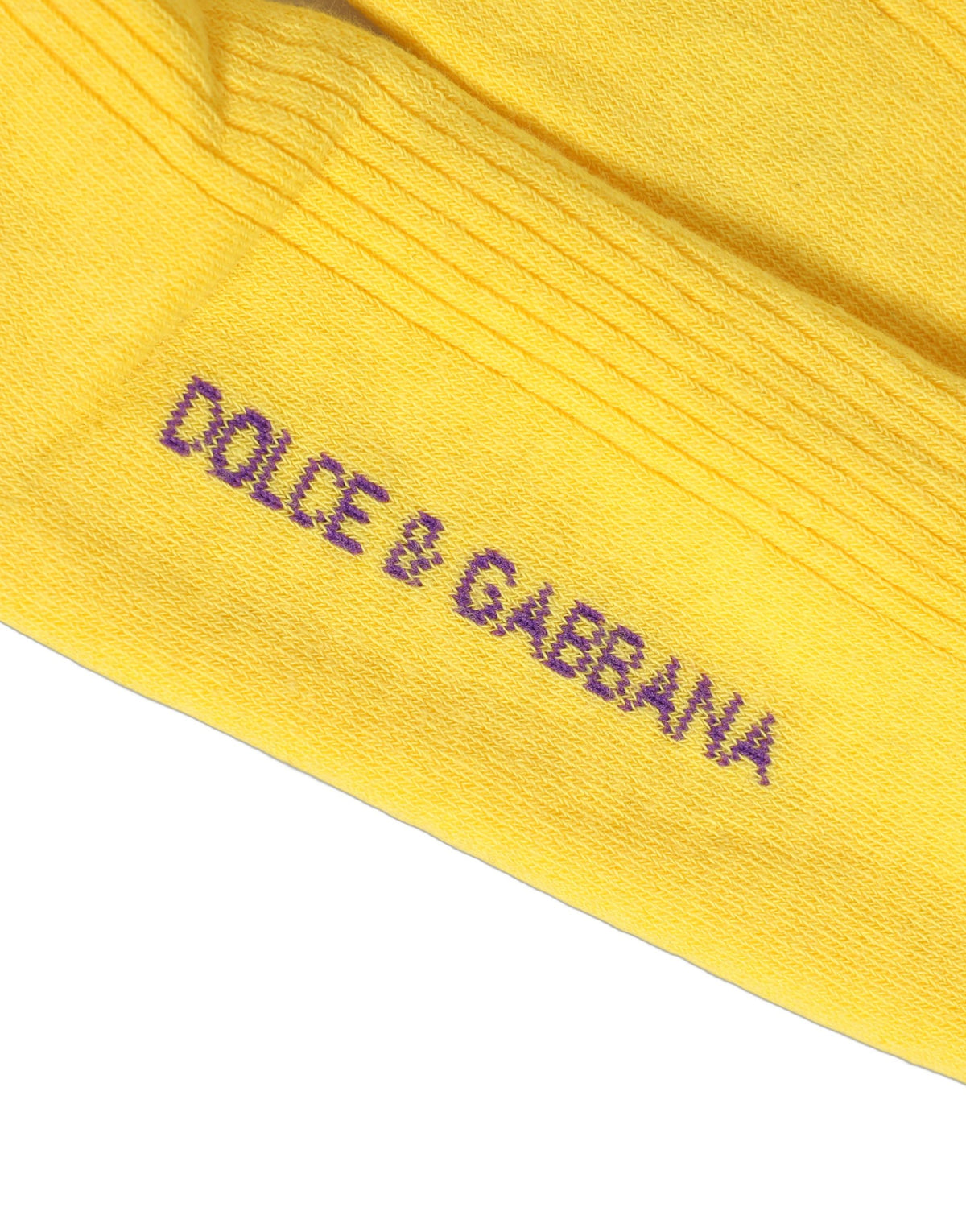 Dolce & Gabbana Men Yellow DG Logo Over Calf Accessory Socks