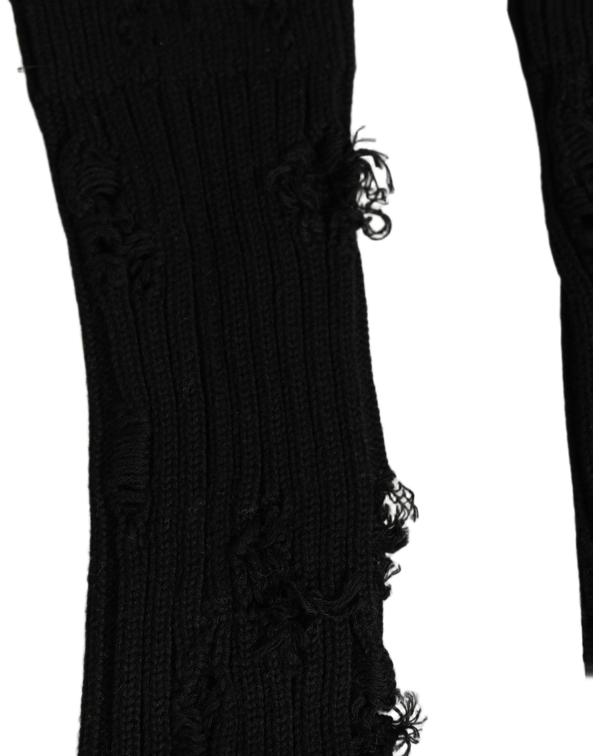 Dolce & Gabbana Black Cotton Distressed Mid Calf Accessory Socks