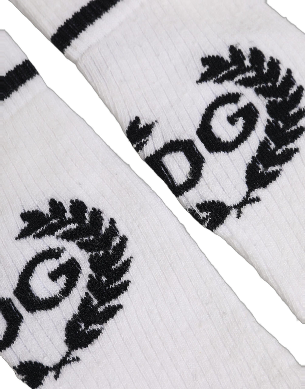 Dolce & Gabbana White Cotton DG Logo Mid Calf Accessory Socks