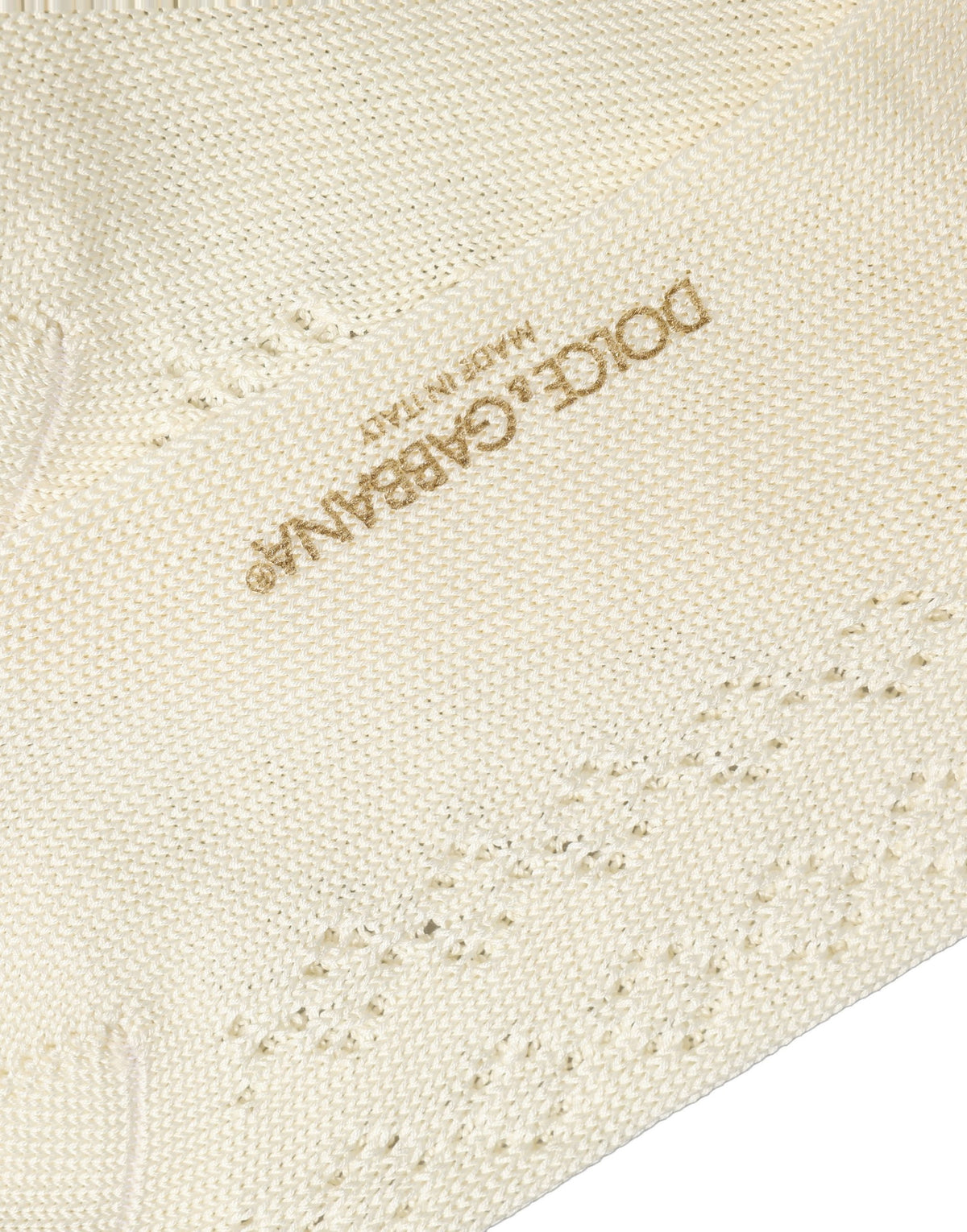 Dolce & Gabbana Off White Cotton Knit Mid Calf Accessory Socks