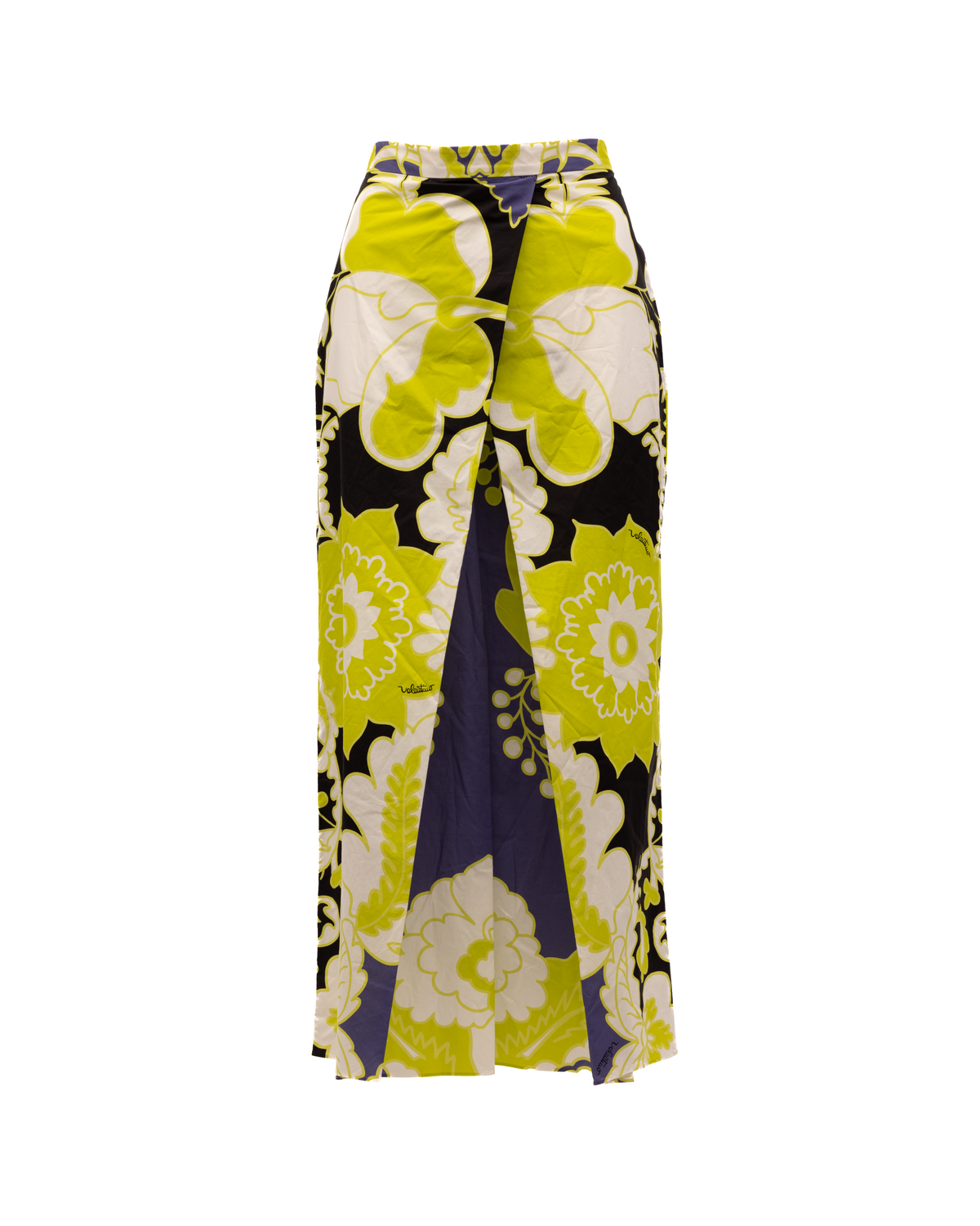 Valentino Garavani Women Floral Skirt in Black, Lime Green, White Details