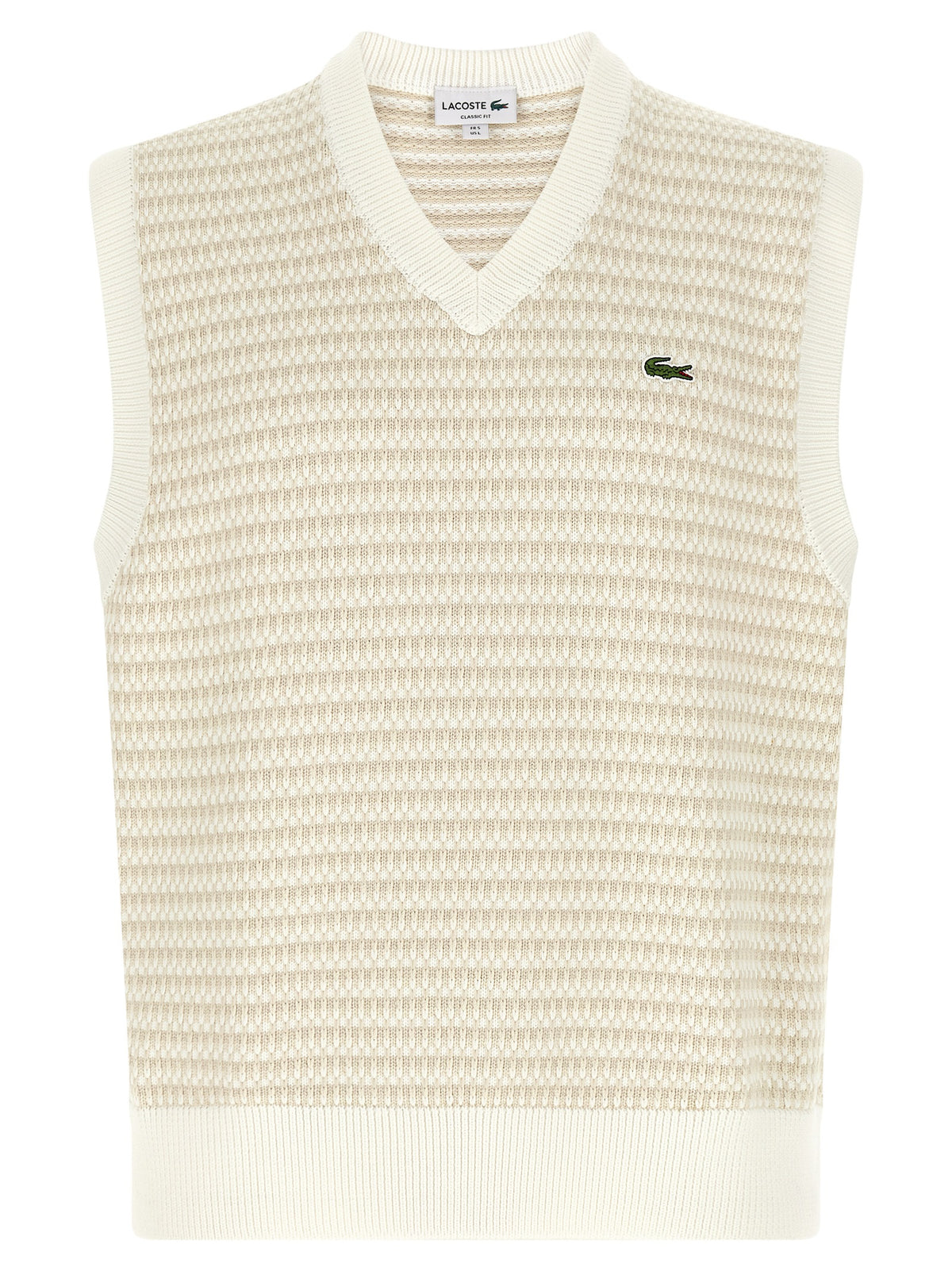 Lacoste Beige Cotton Sleeveles Sweater