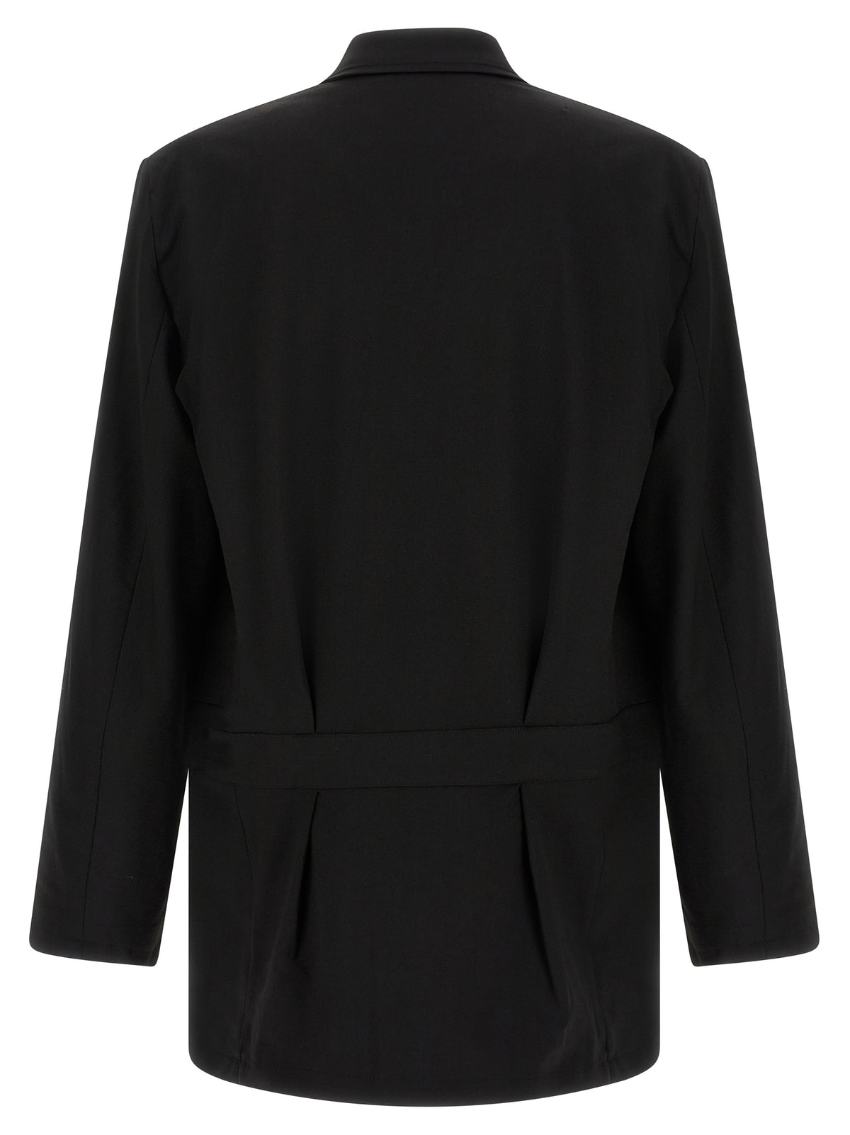 Y-3 Black Wool Full-Length Jacket