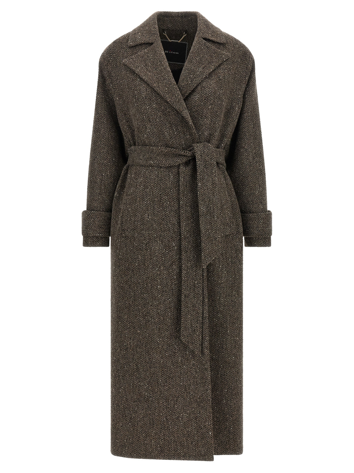 Kiton Brown Virgin Wool Coat