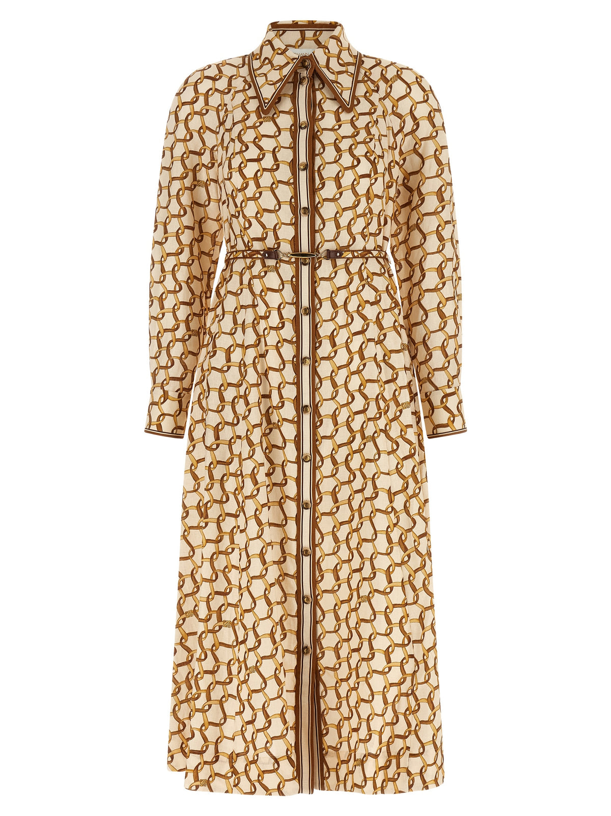 Zimmermann Beige Linen Midi Dress