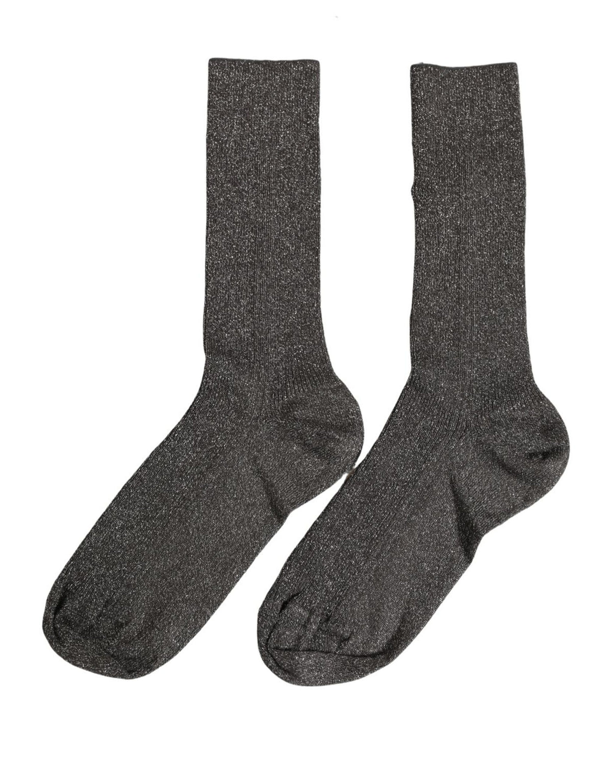 Dolce & Gabbana Dark Gray Viscose Logo Mid Calf Accessory Socks