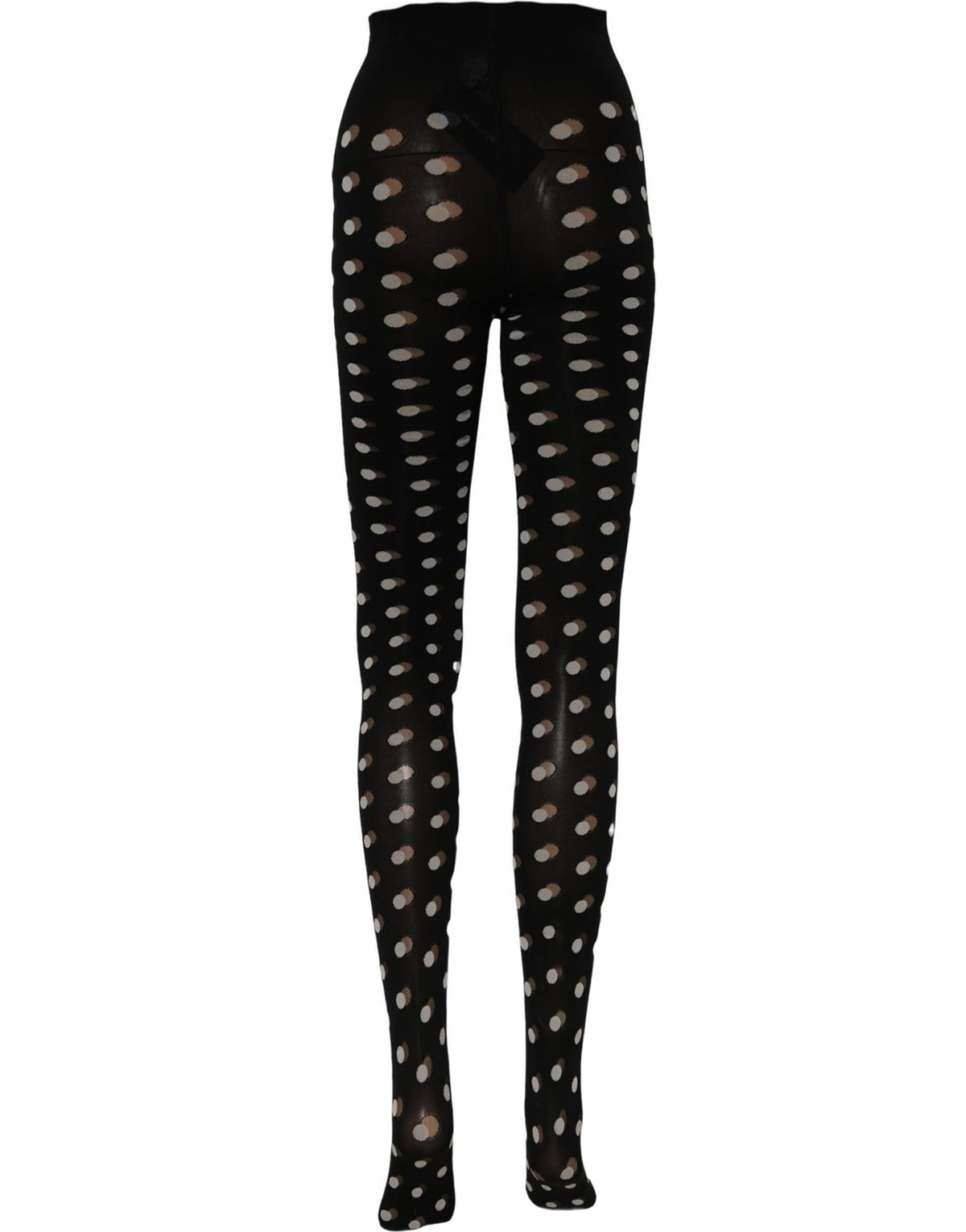 Dolce & Gabbana Black Polka Dot Fishnet Pantyhose Stockings Socks