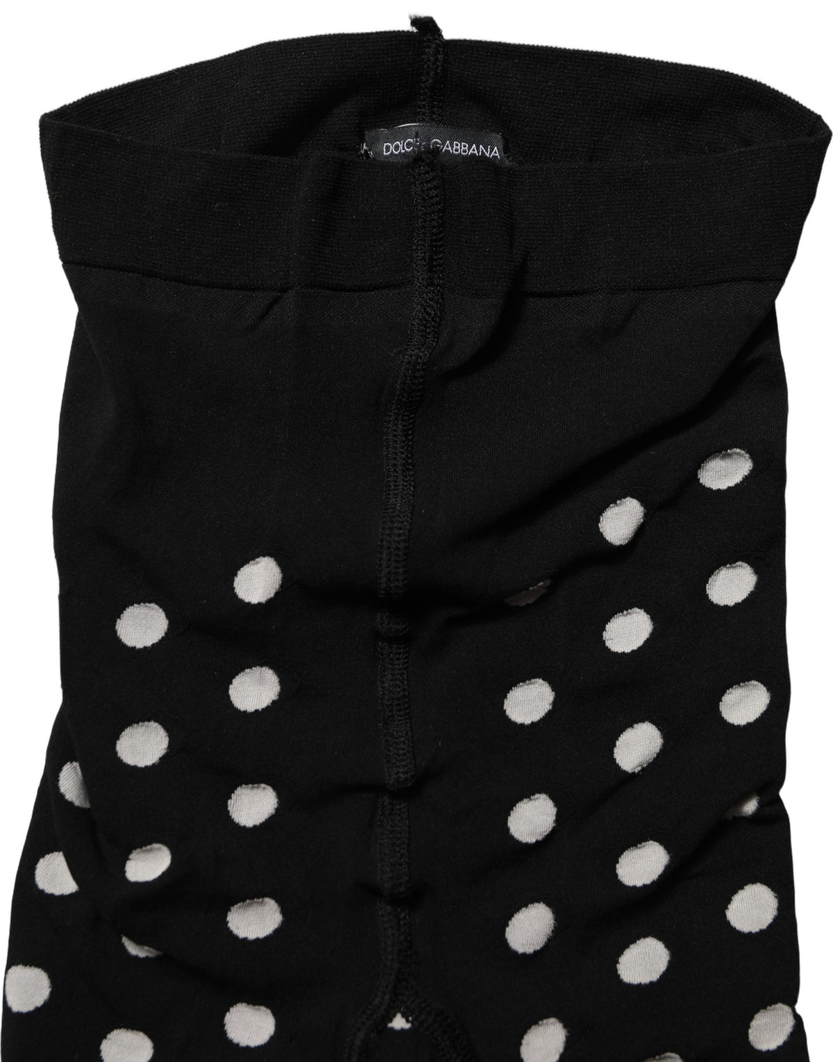Dolce & Gabbana Black Polka Dot Fishnet Pantyhose Stockings Socks