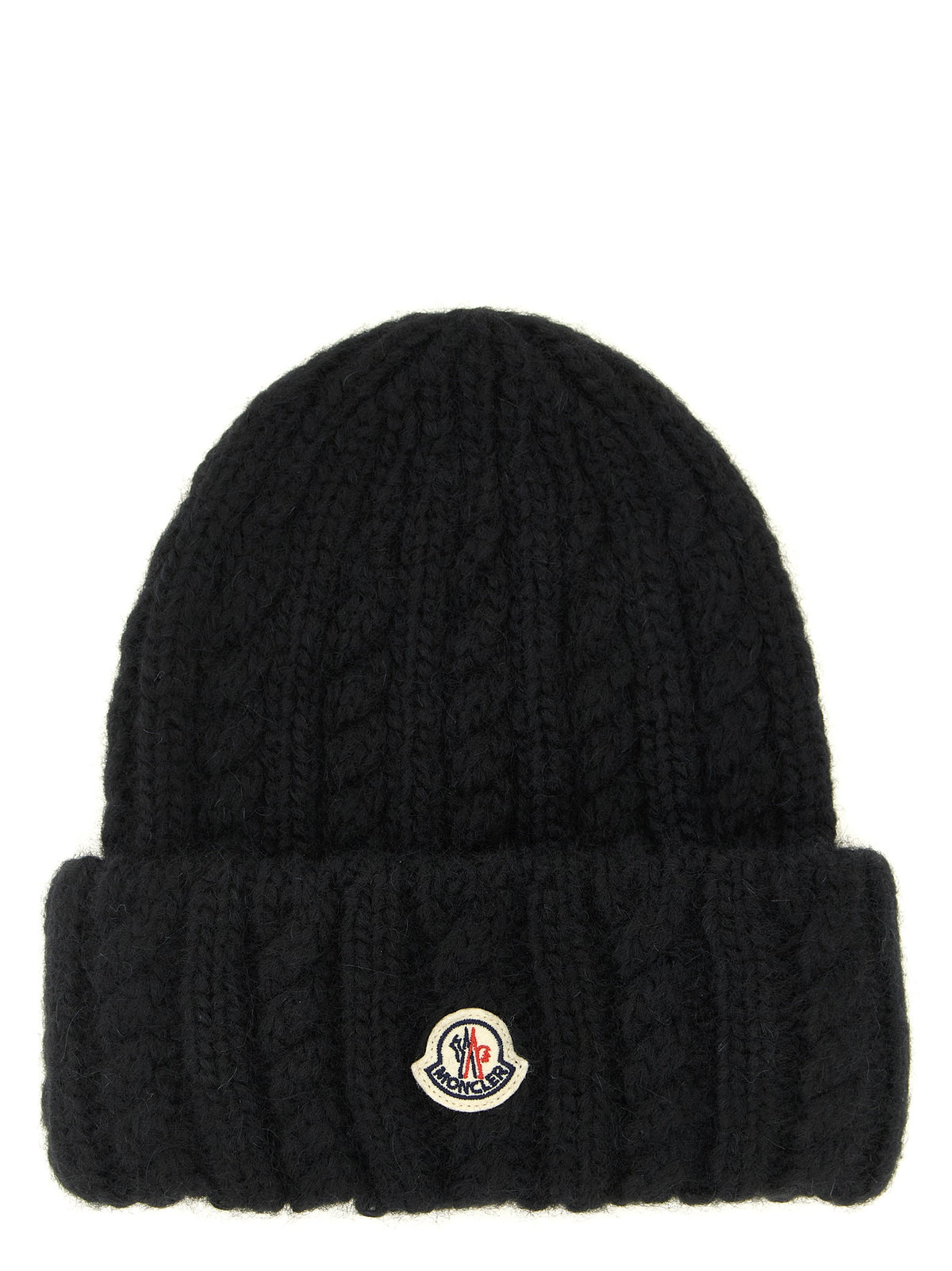 Moncler Black Alpaca Leather Beanie