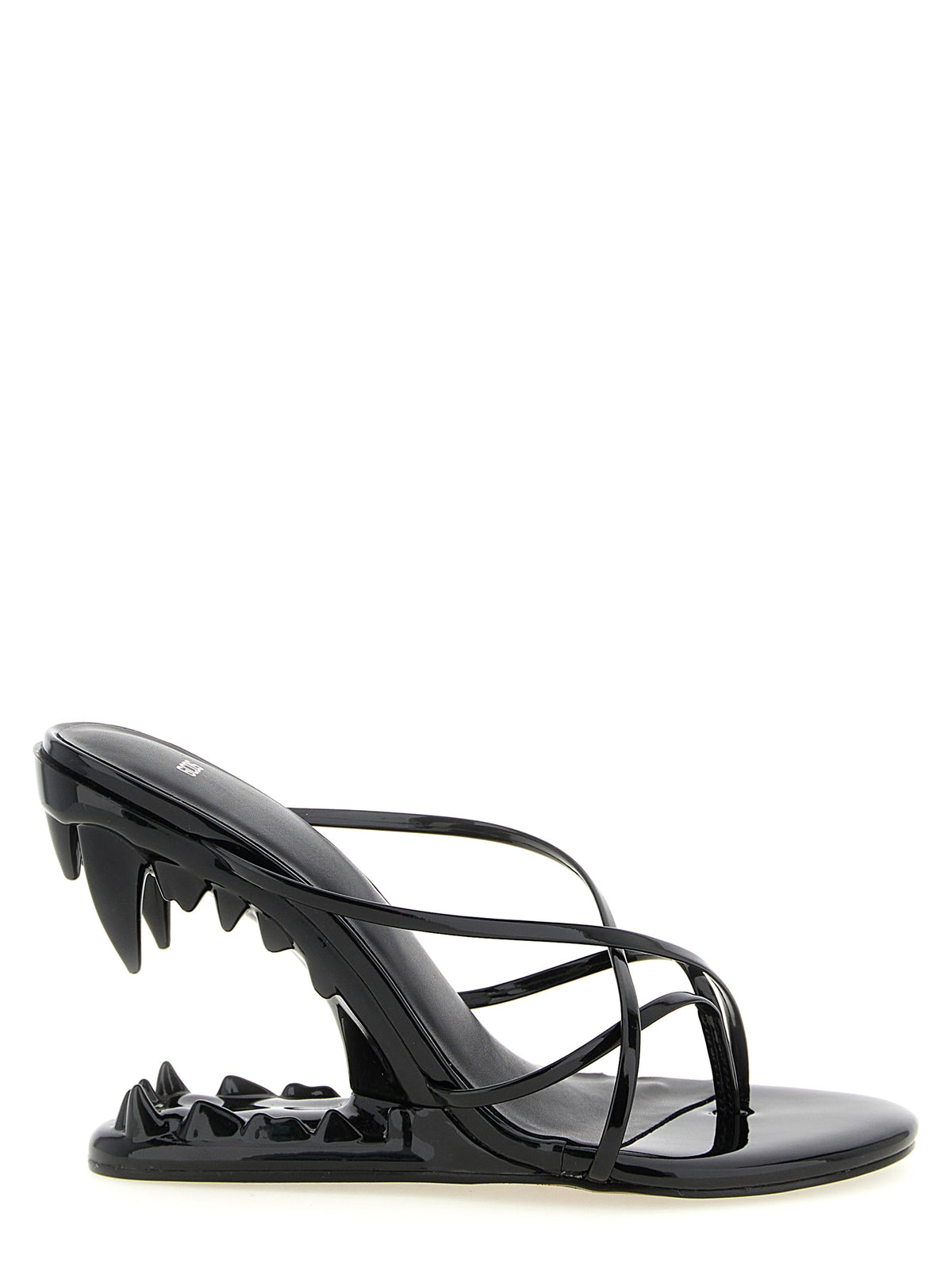 GCDS Black Polyethylene Stiletto Heel Sandals