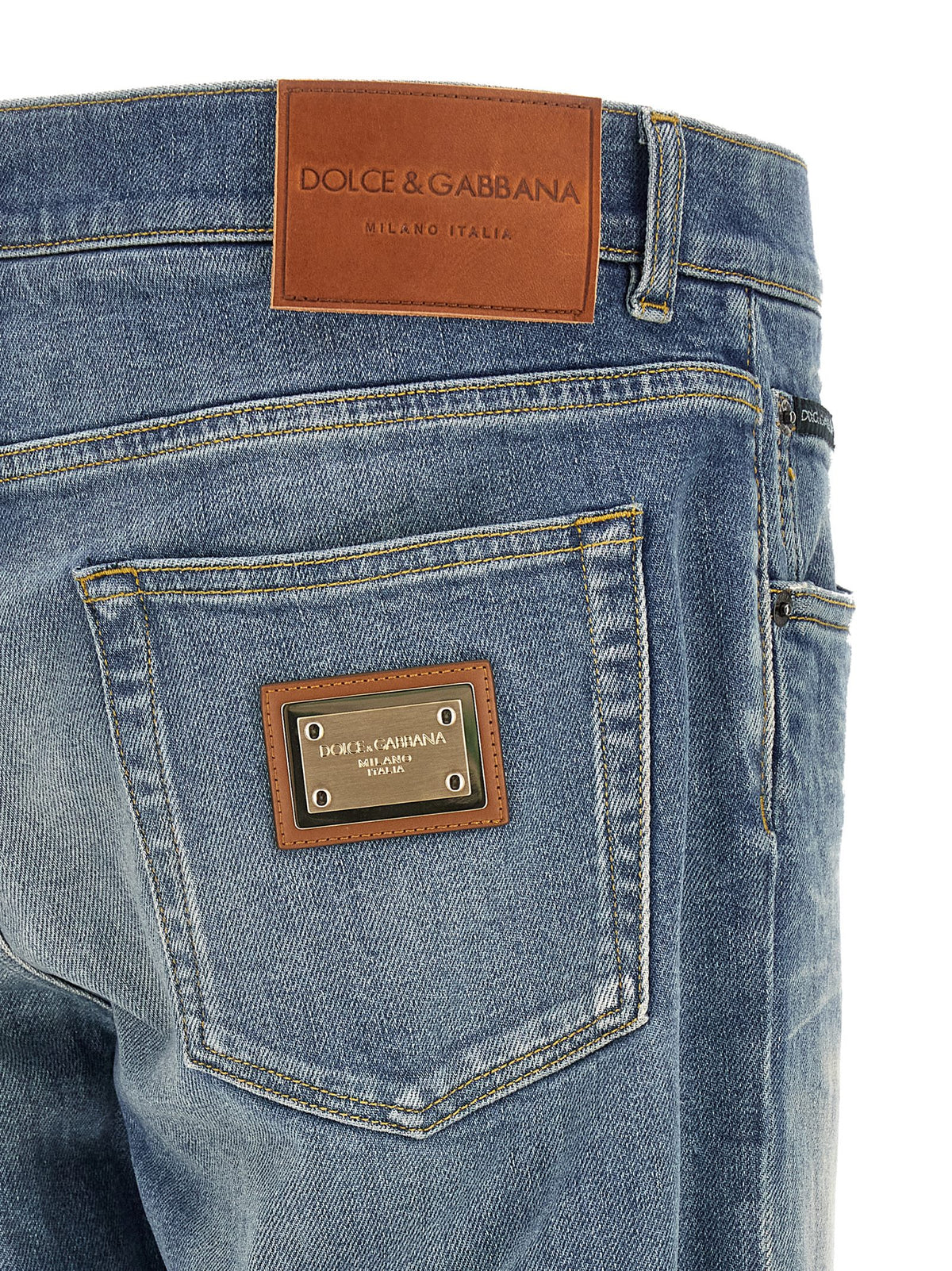 Dolce & Gabbana Blue Cotton Straight-Leg Jeans