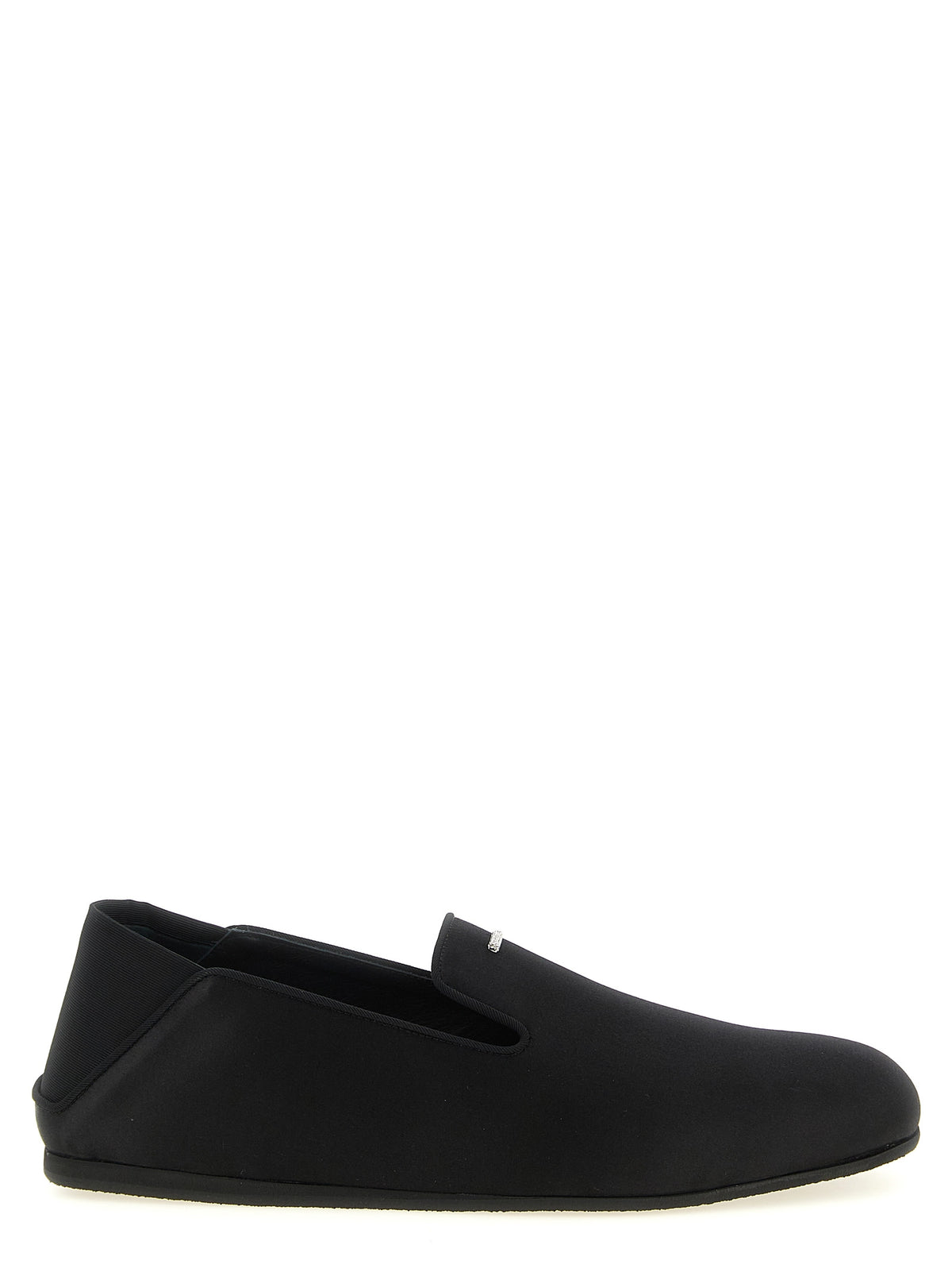 Giuseppe Zanotti Black Viscose Slip-On Loafers