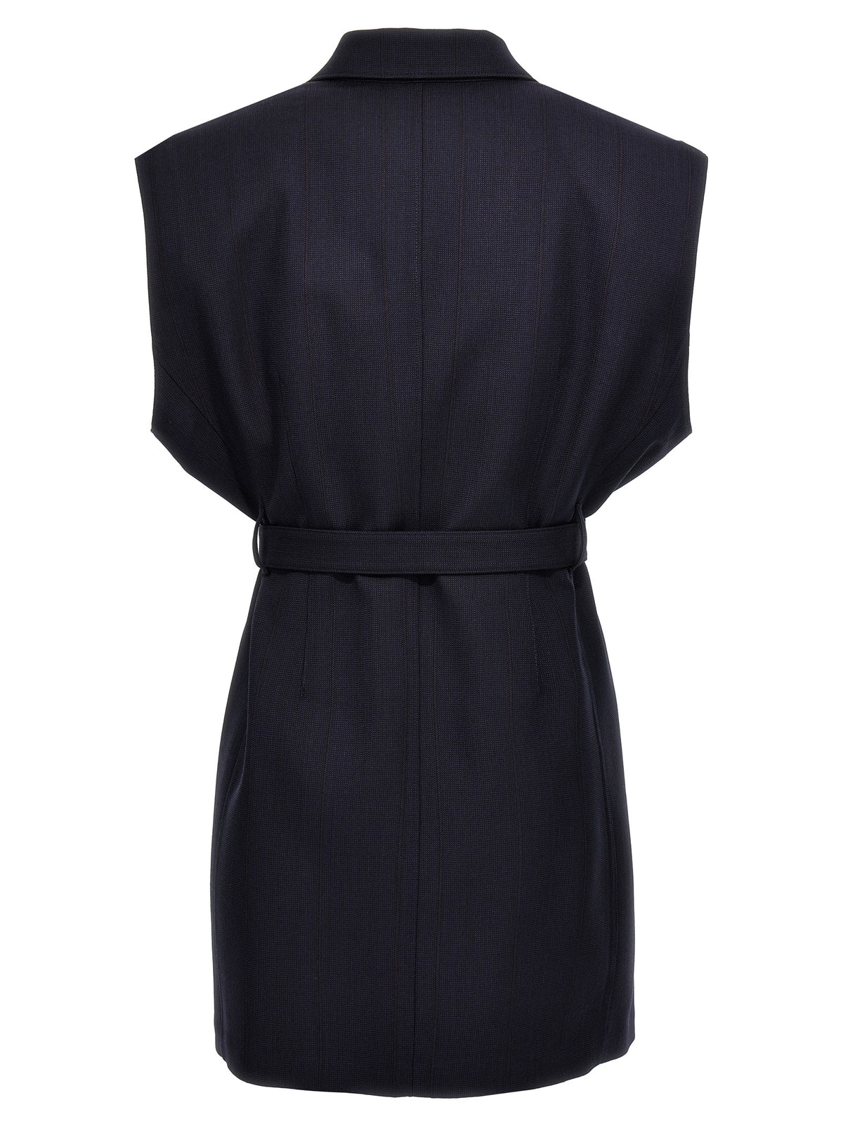 Prada Blue Virgin Wool Sleeveless Jacket