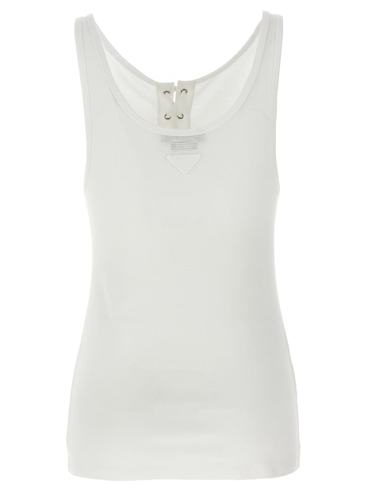 Prada White Cotton Tank Tops