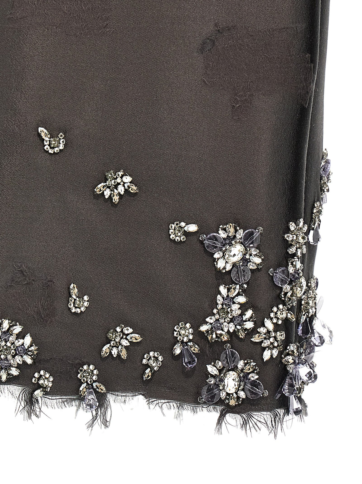Prada Gray Silk Midi Skirt