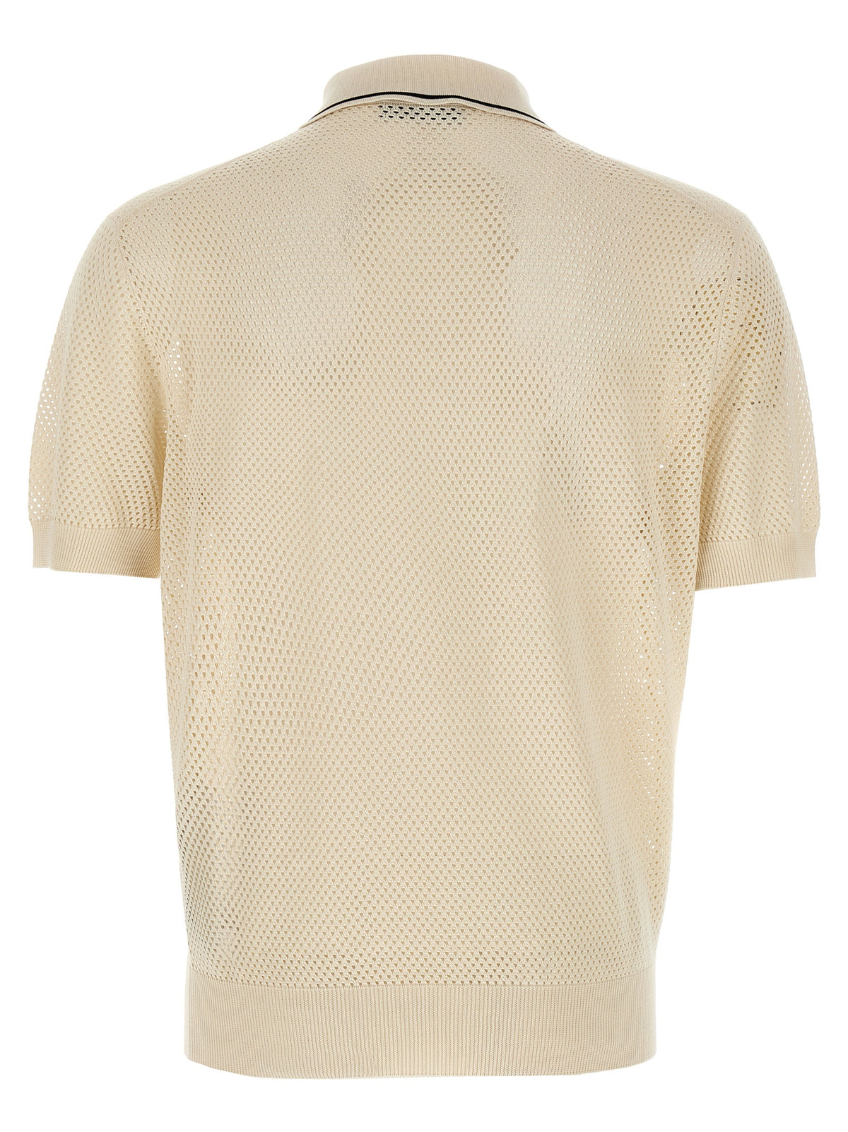 Prada White Silk Polo Shirt