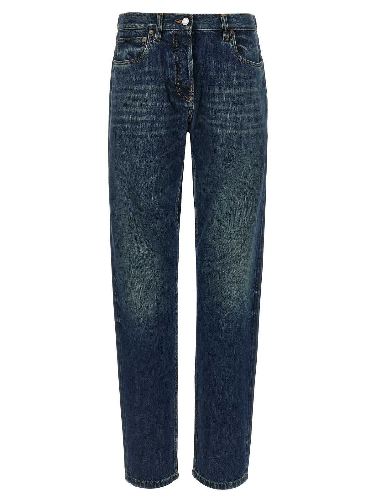 Prada Blue Cotton Straight-Leg Jeans