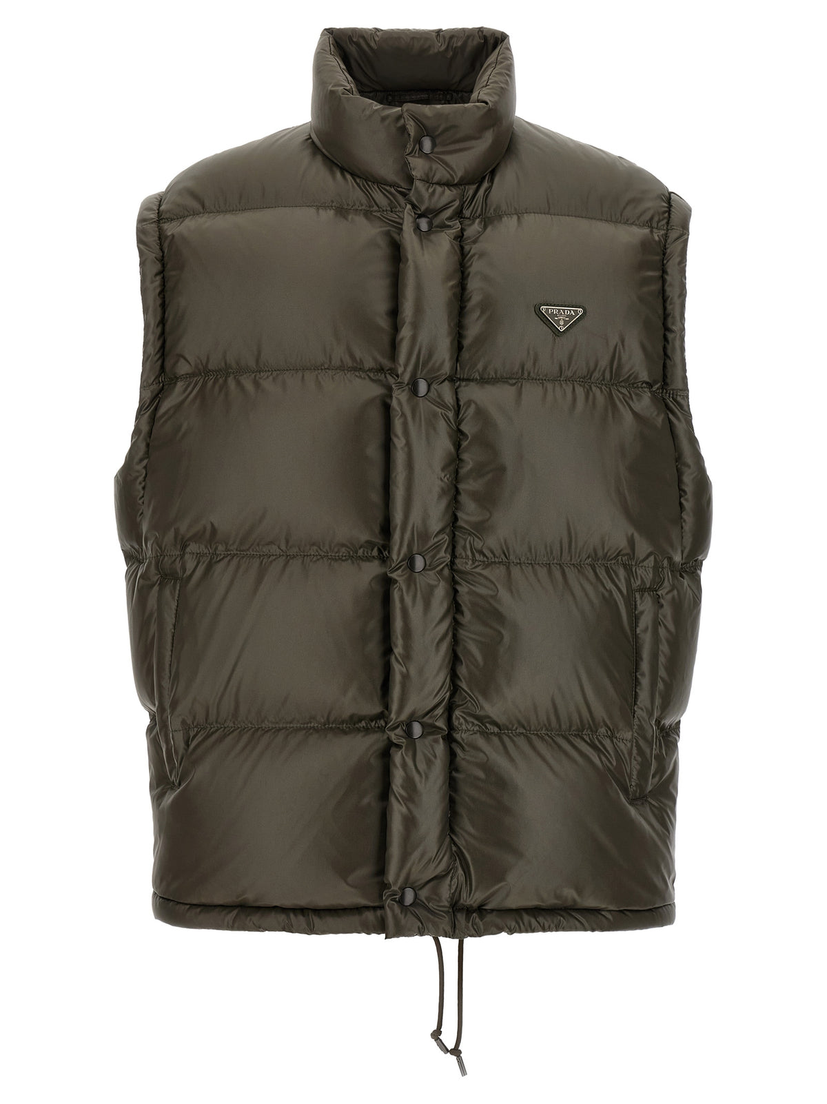 Prada Gray Recycled Polyamide Full-Length Jacket