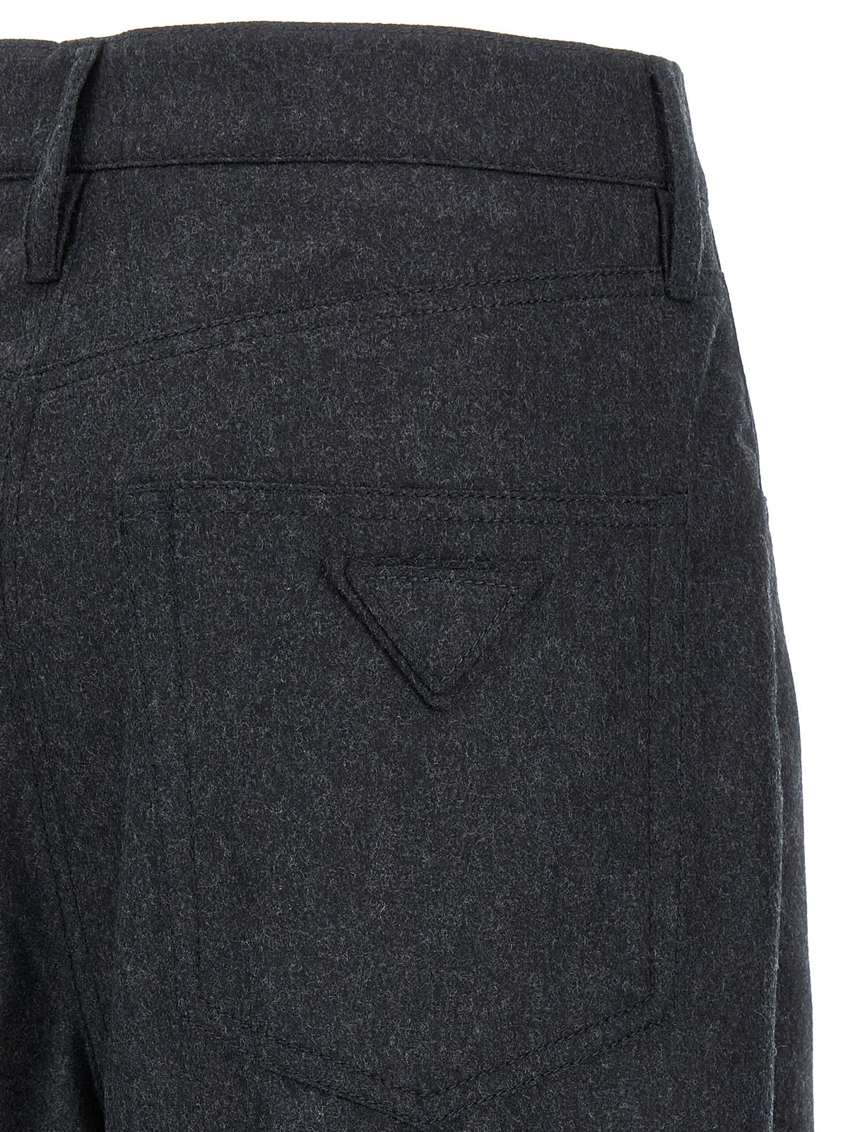 Prada Gray Virgin Wool Casual Pants