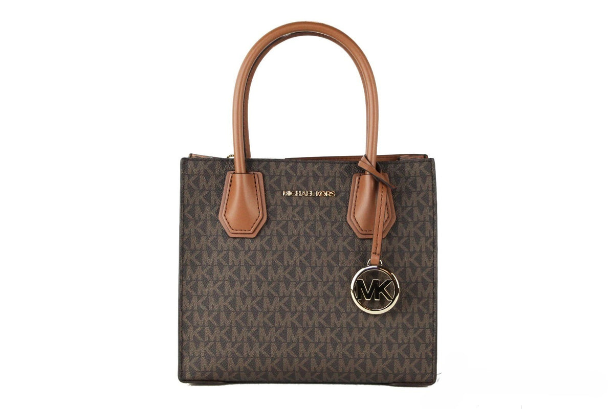 Michael Kors MICHAEL KORS Mercer 35S1GM9M2B Medium Logo And Leather Accordion Crossbody Bag In Brown