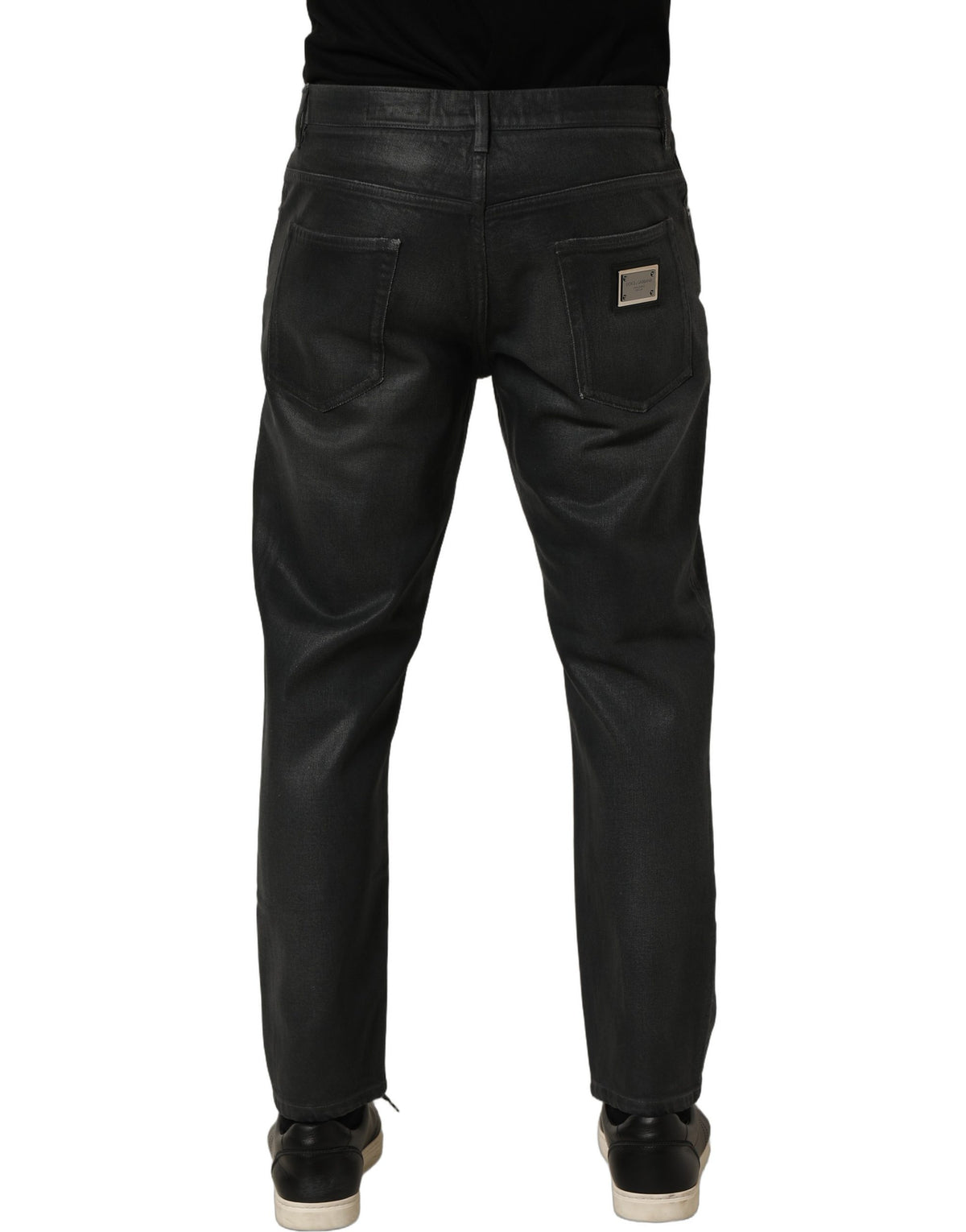 Dolce & Gabbana Dark Gray Cotton Loose Fit Men Denim Jeans