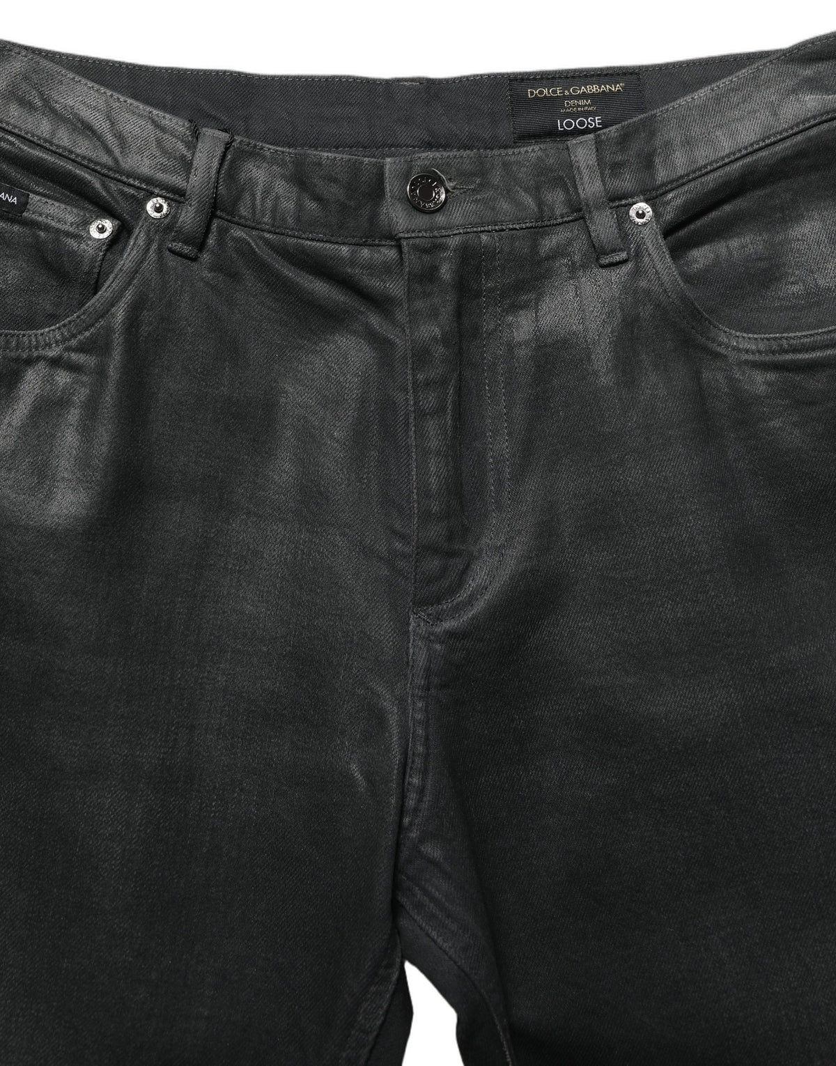 Dolce & Gabbana Dark Gray Cotton Loose Fit Men Denim Jeans