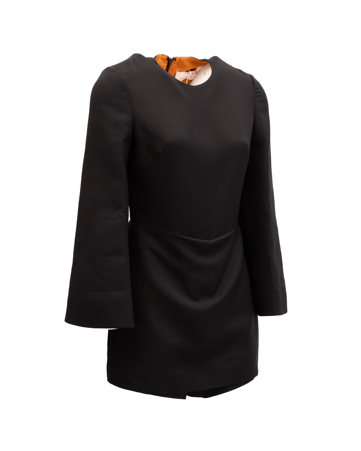 Valentino Garavani Black Mini Dress with Flared Sleeves