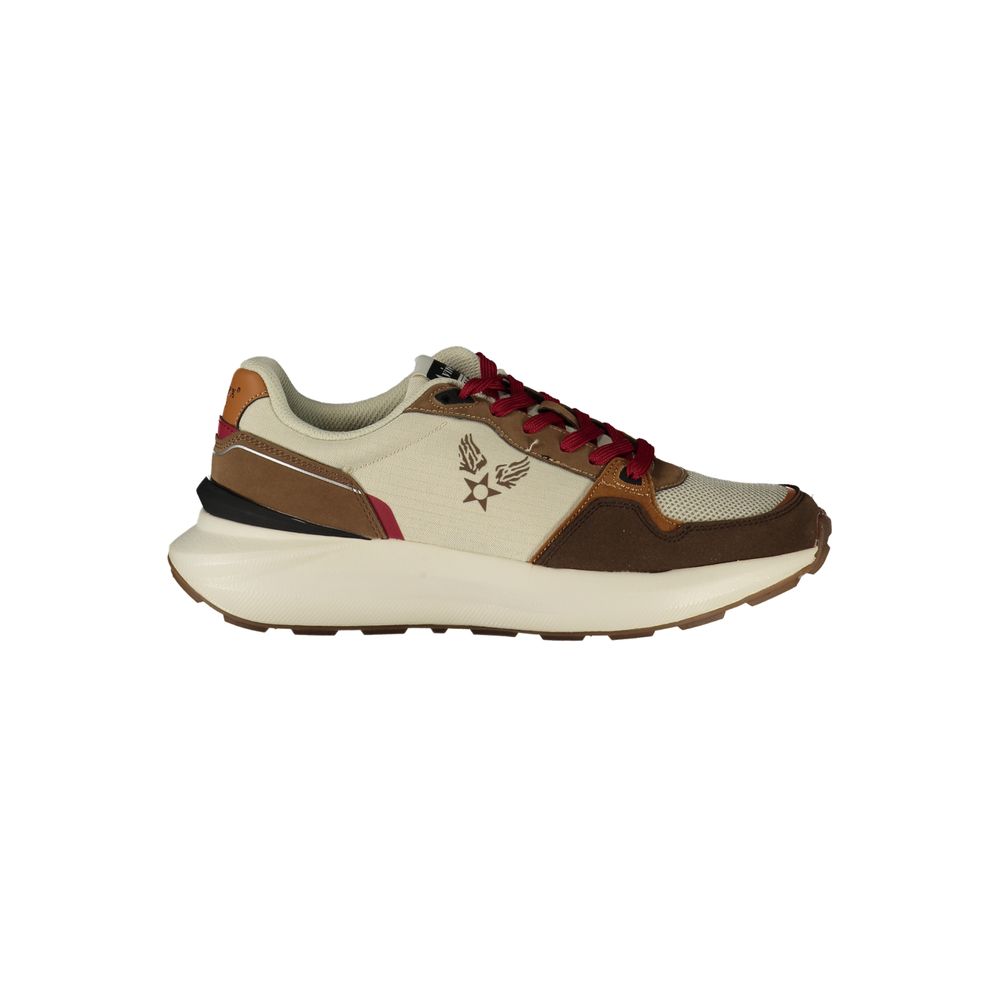 Avirex Beige Polyurethane Men's Sneaker