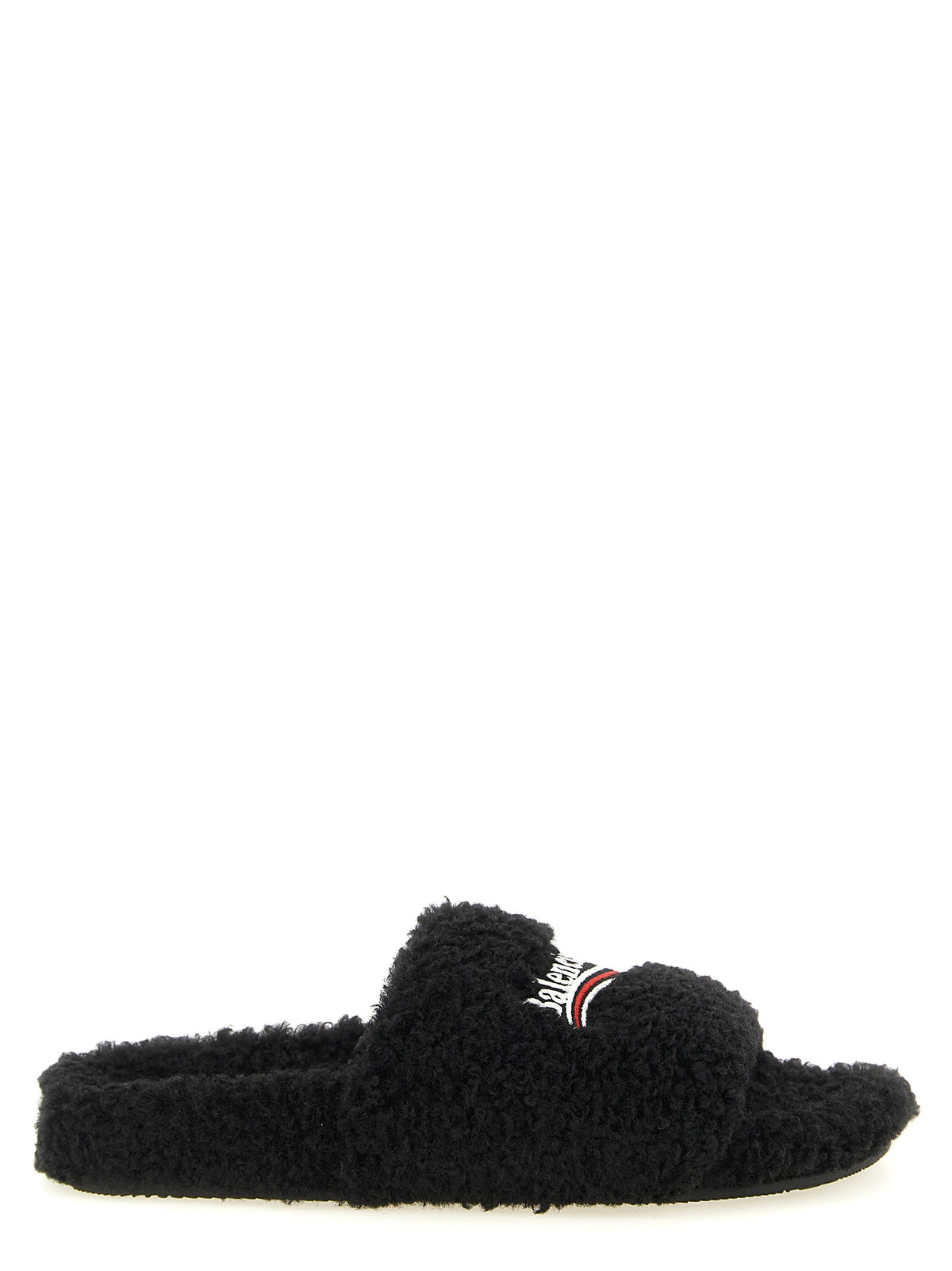 Balenciaga Black Polyester Slides