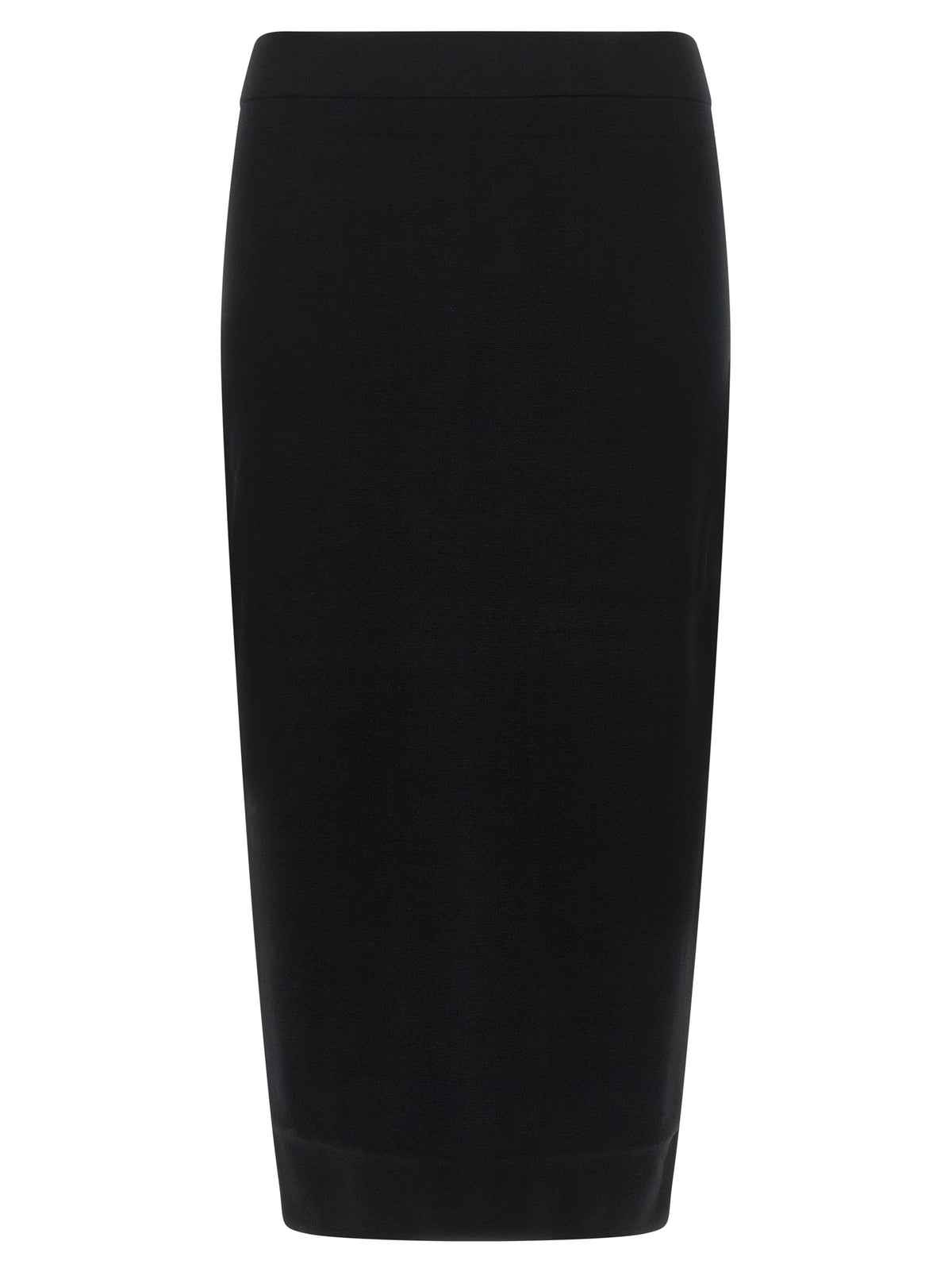 Max Mara Black Viscose Midi Skirt